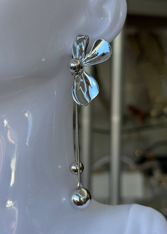 Floral Silver Earrings