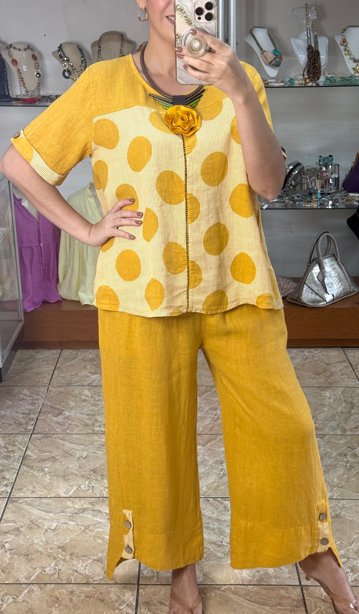 Stripes & Polka Dots OS Linen Set (NO RETURNS OR EXCHANGE)