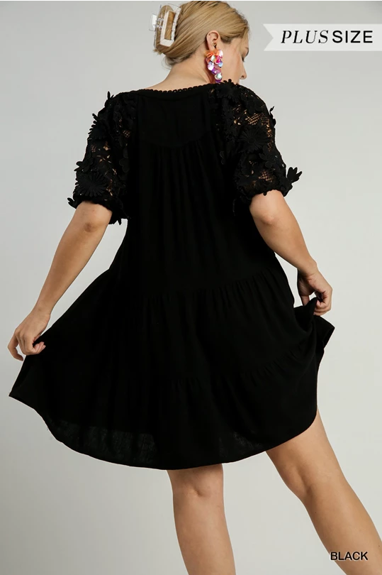 Little Black Dress with Lace Details