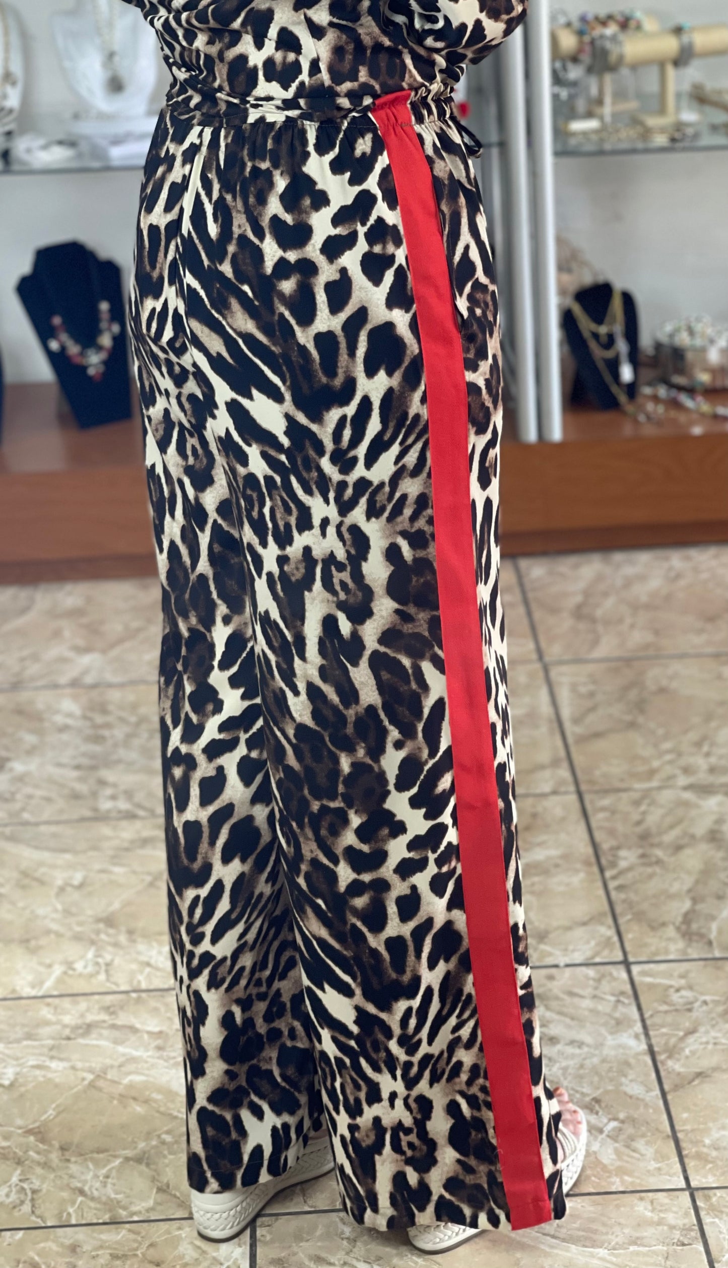 Leopard Red Line Pant