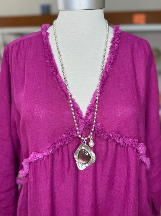 Long Necklace with Pendant by B&G (NO RETURNS OR EXCHANGE)