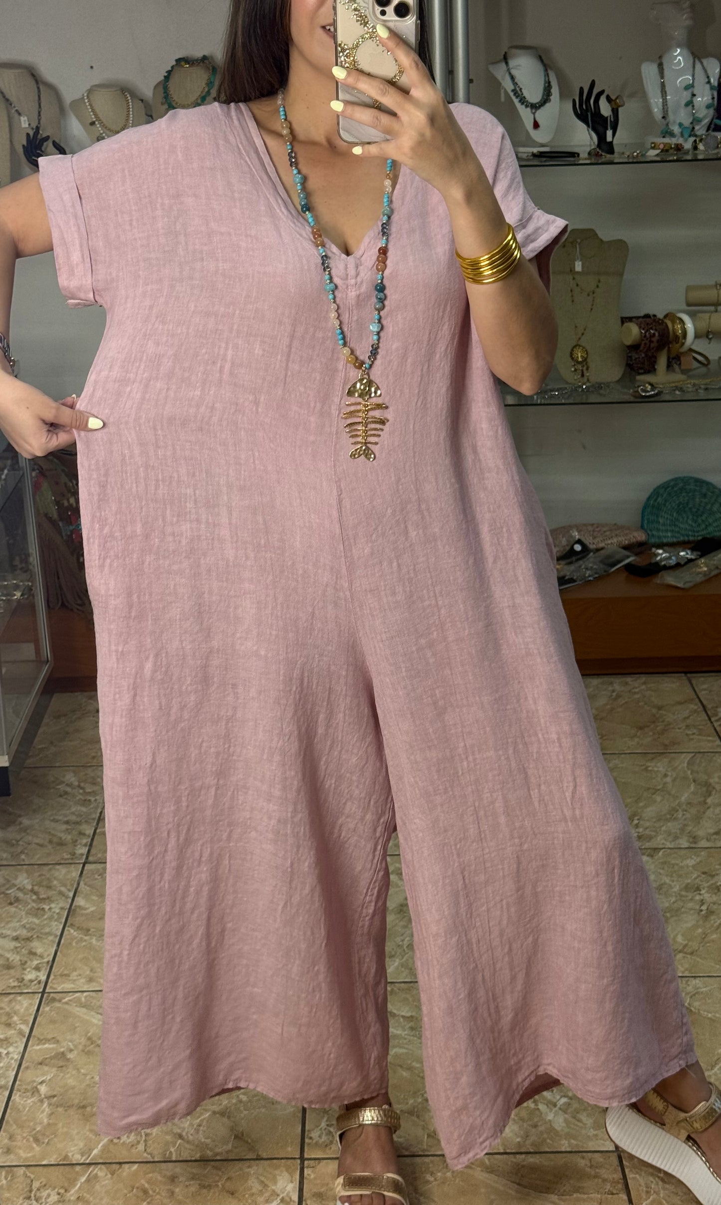 OS Linen Jumpsuit (NO RETURNS OR EXCHANGE)