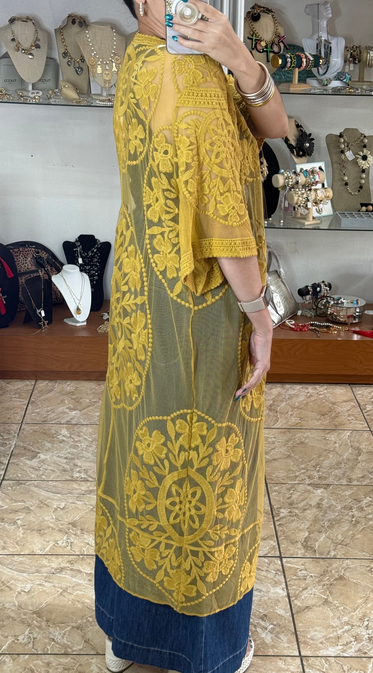 Lace Mustard Coverup (FINAL SALE)