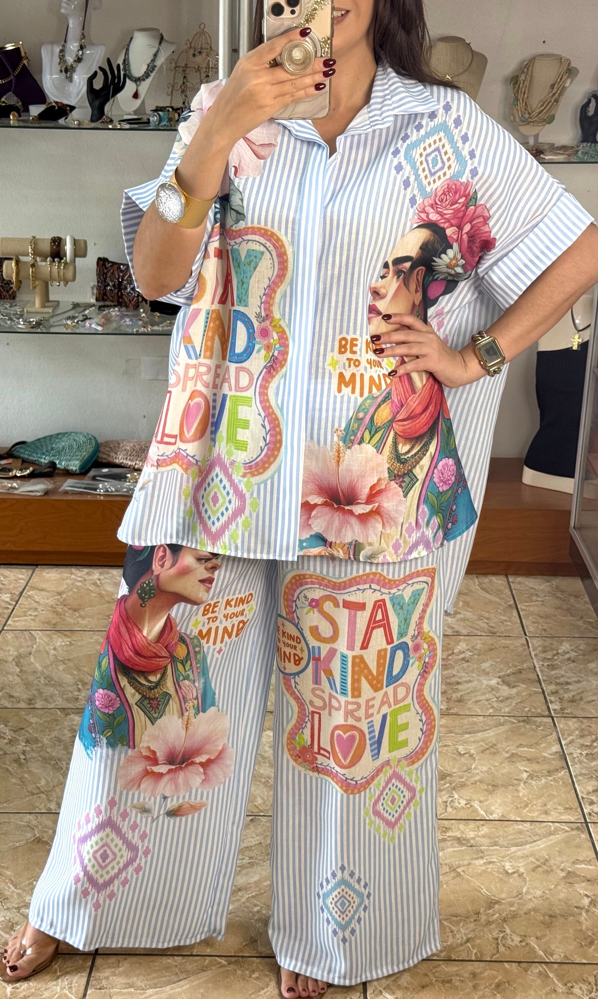 OS Frida Stripes Top & Pant Set (NO RETURNS OR EXCHANGE)