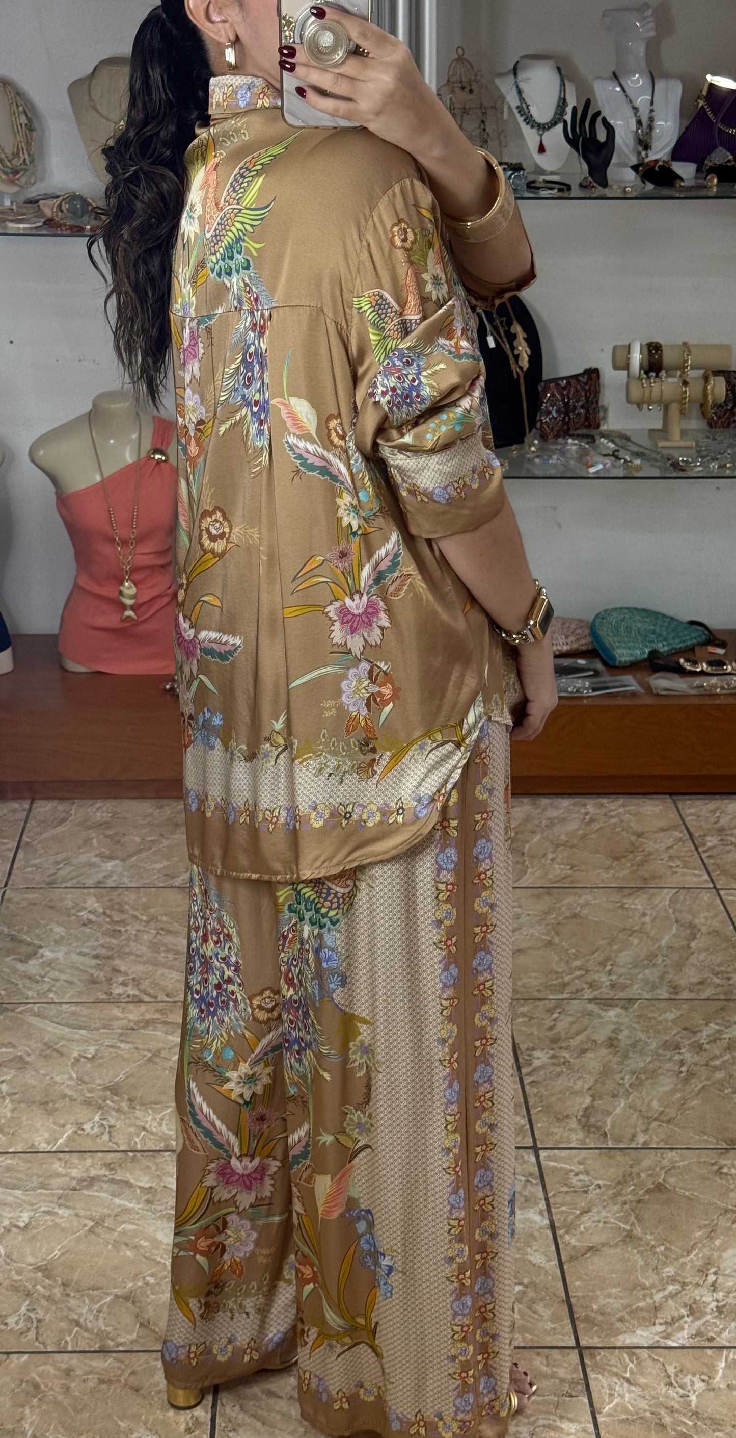 Birds & Flowers OS Satin Set (NO RETURNS OR EXCHANGE)