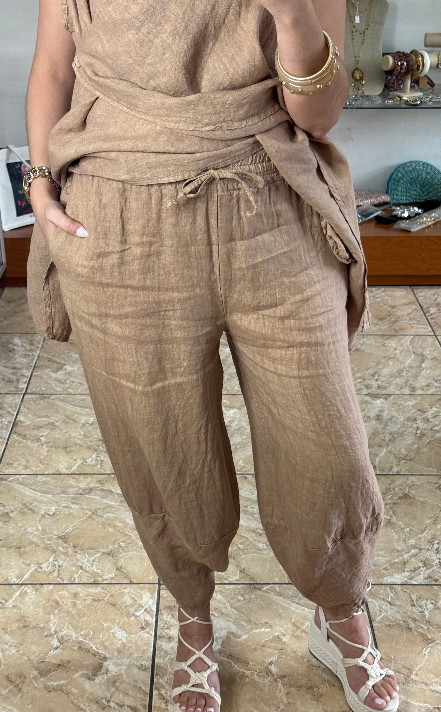 Avant-Garde OS Linen Pant Set (NO RETURNS OR EXCHANGE)
