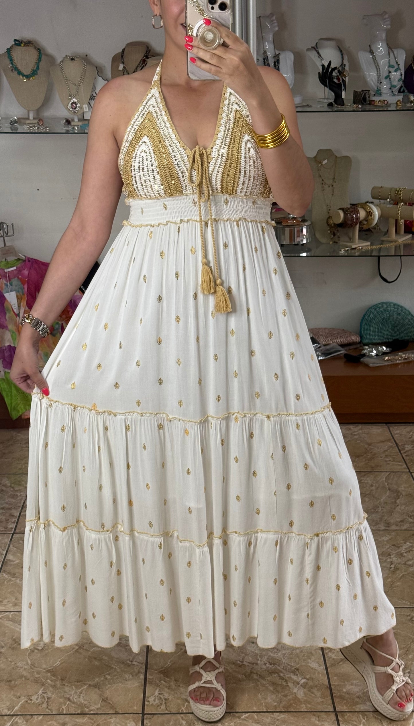 Open Back Boho OS Maxi Dress (NO RETURNS OR EXCHANGE)