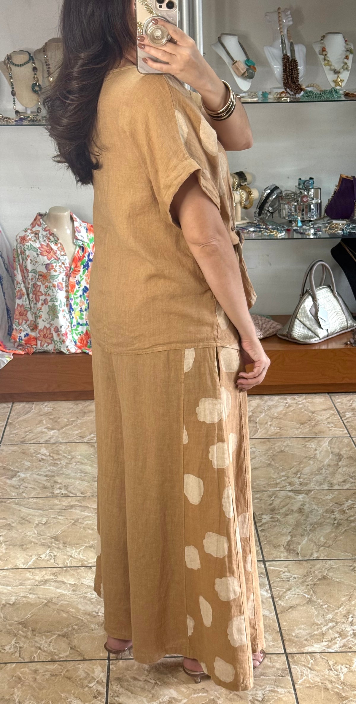 OS Polkadots Linen Set (NO RETURNS OR EXCHANGE)