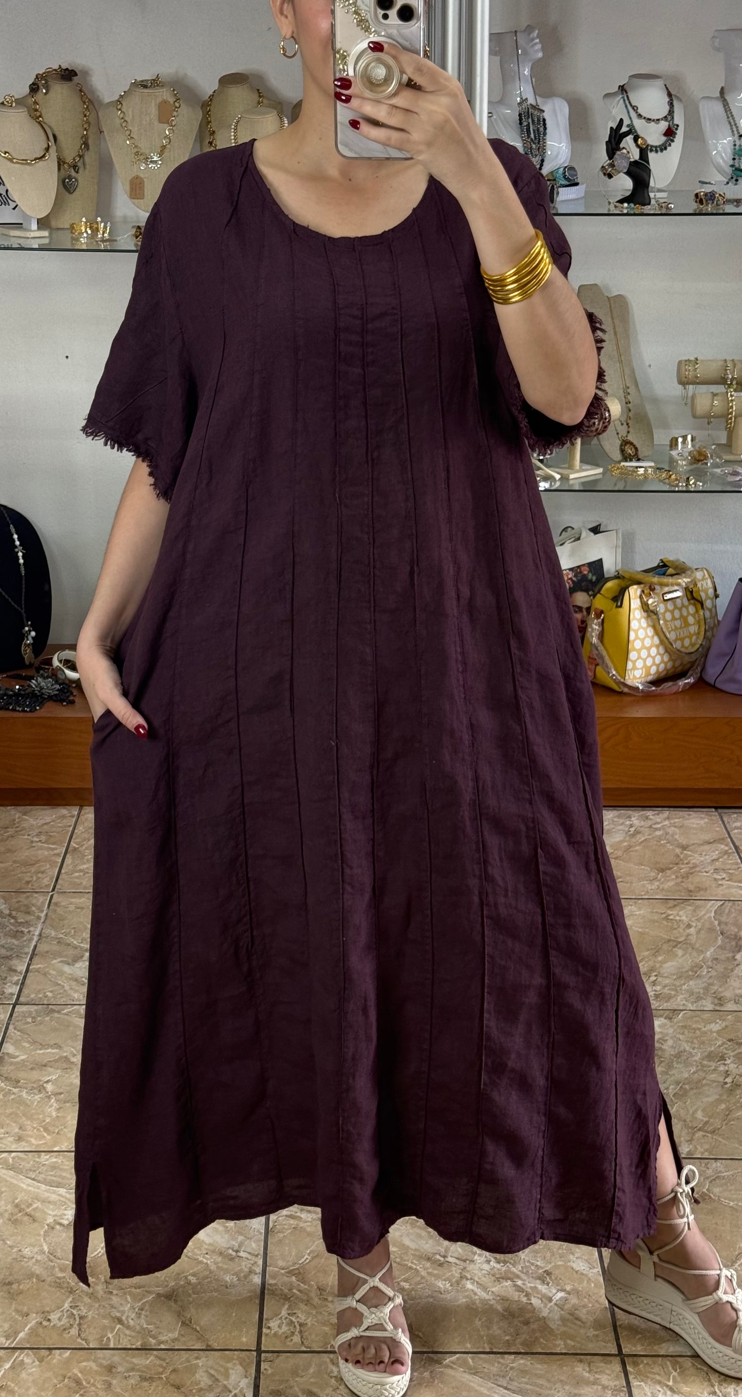 Linen OS Maxi Dress (FINAL SALE)