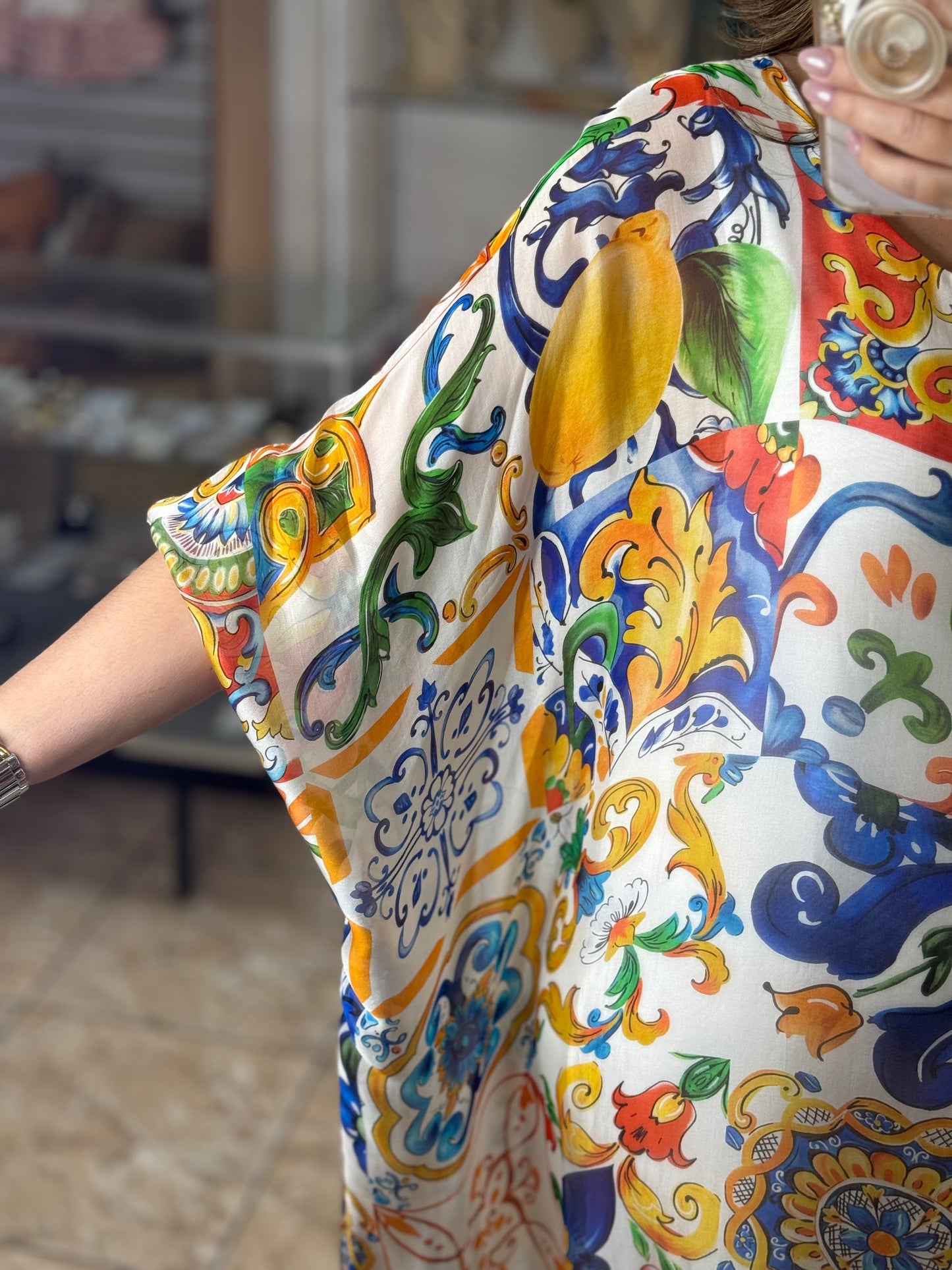Silk OS Kaftan Maxi Dress (NO RETURNS OR EXCHANGE)