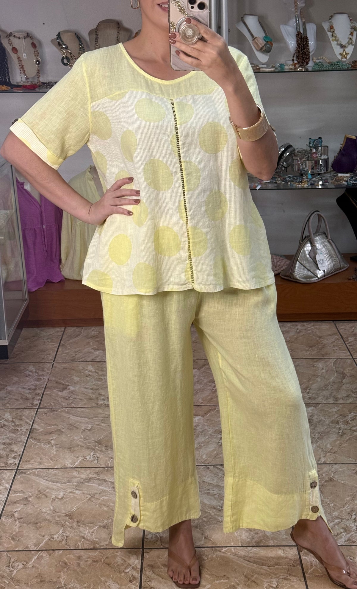 Stripes & Polka Dots OS Linen Set (NO RETURNS OR EXCHANGE)