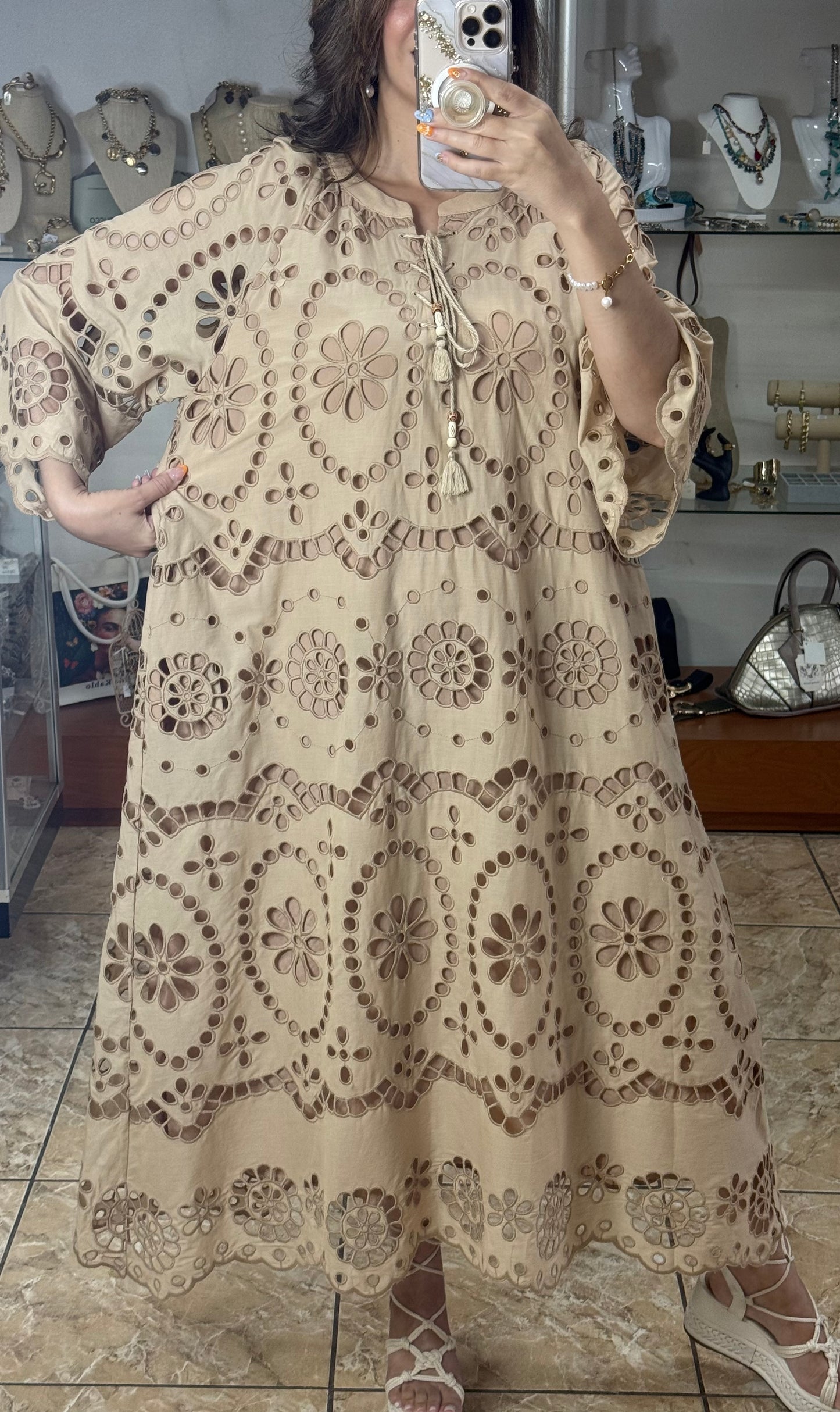 Darana Embroidered OS Maxi Dress (FINAL SALE)