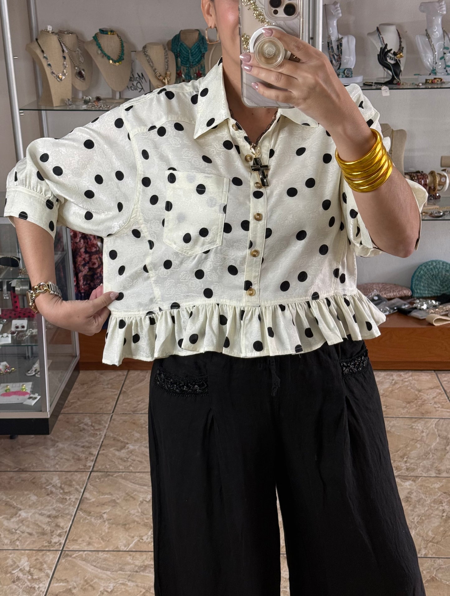 Floral Polkadot Top