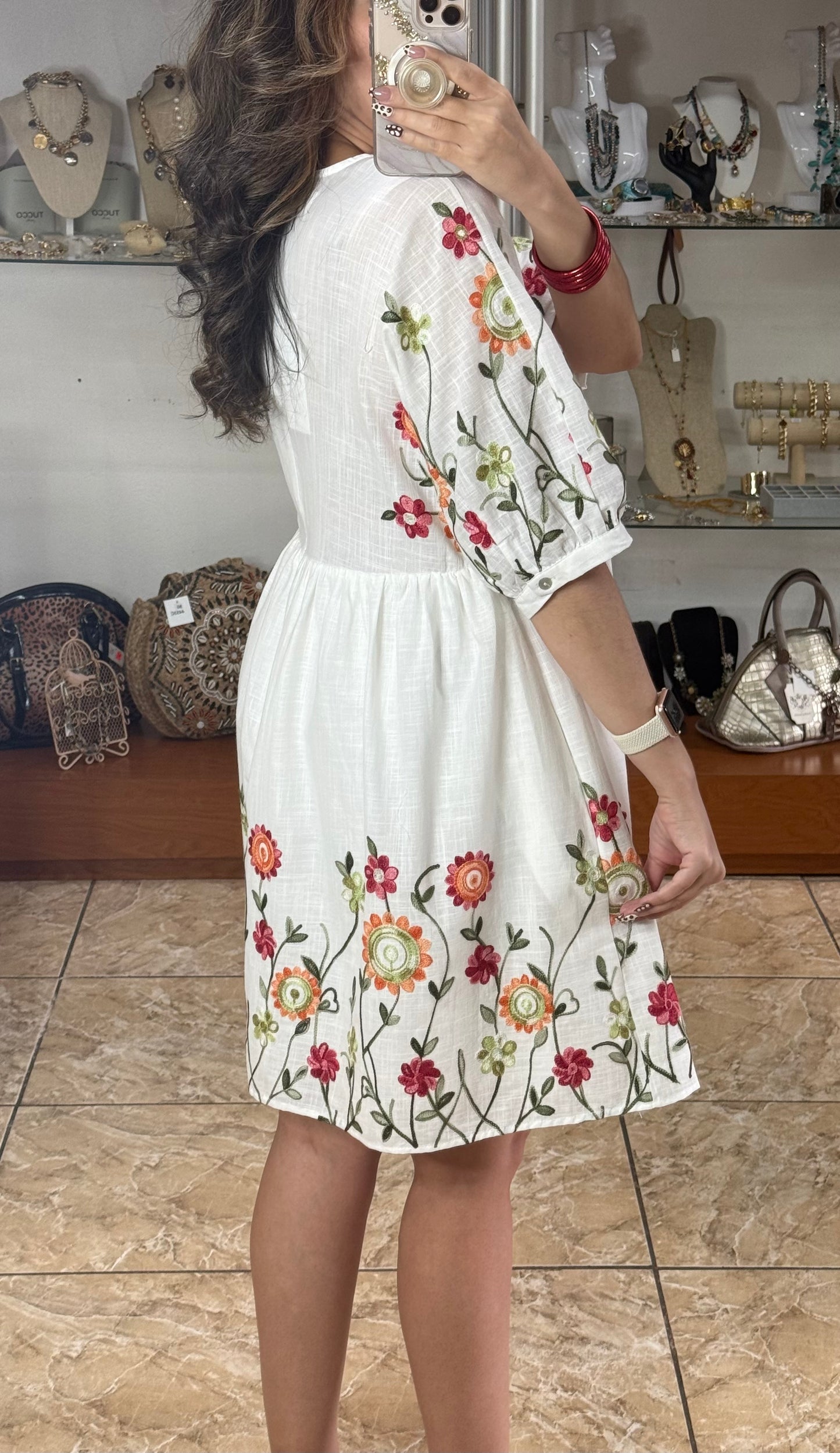 Garden Floral Embroidered Dress (FINAL SALE)