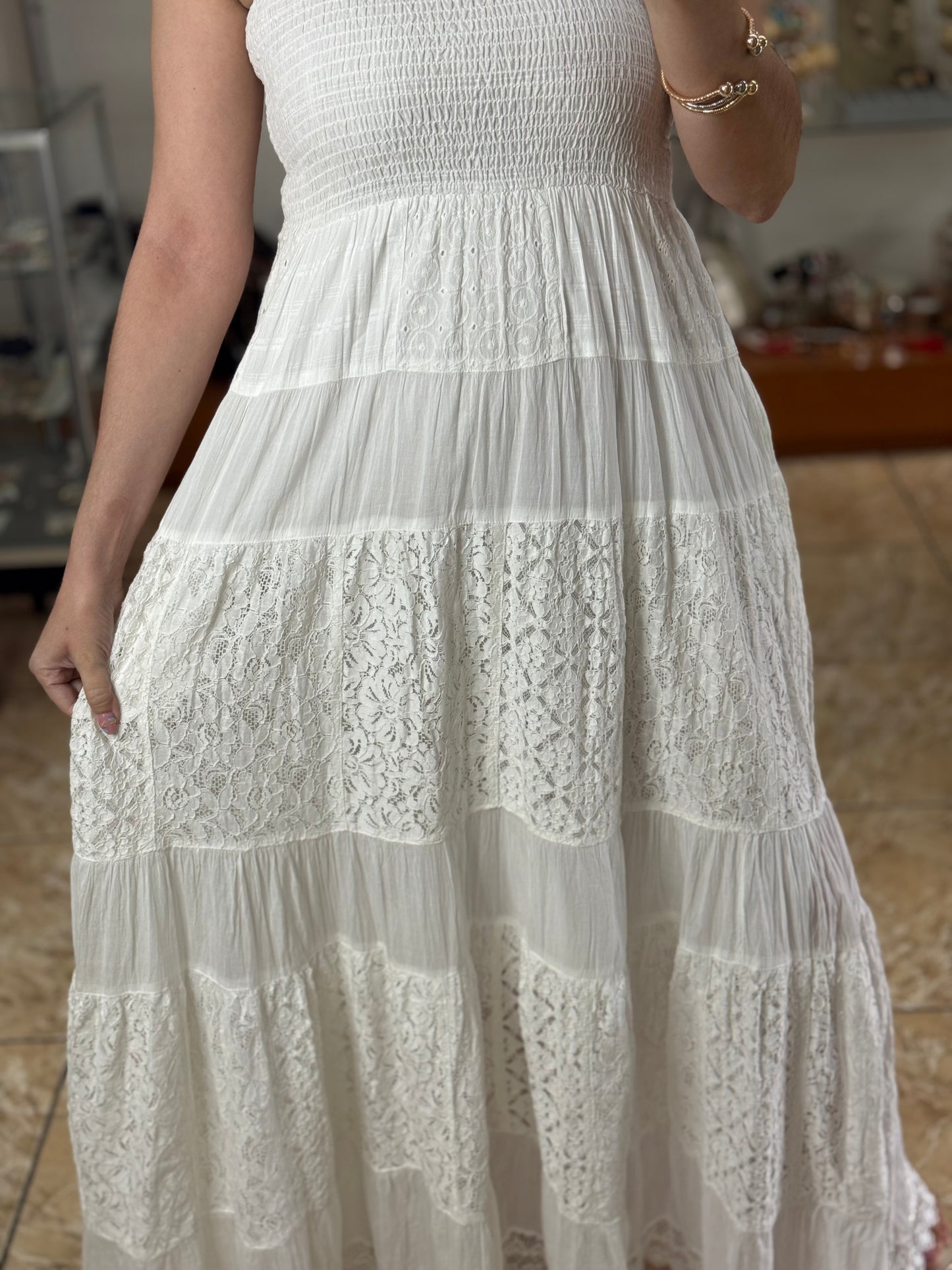 White Maxi Boho Dress (FINAL SALE)