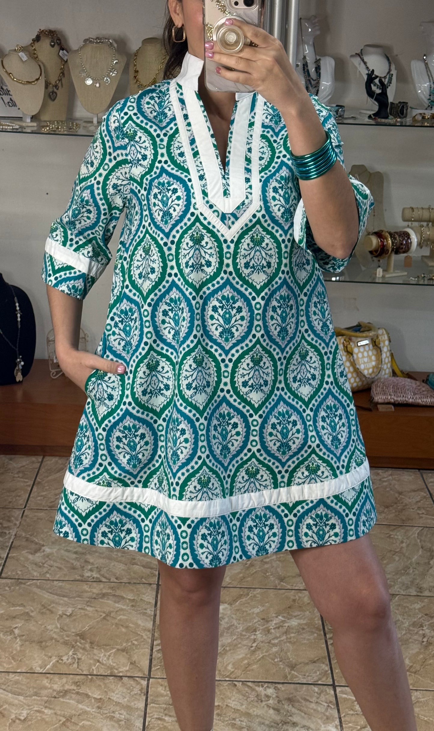 Teal Green Mini Dress (FINAL SALE)