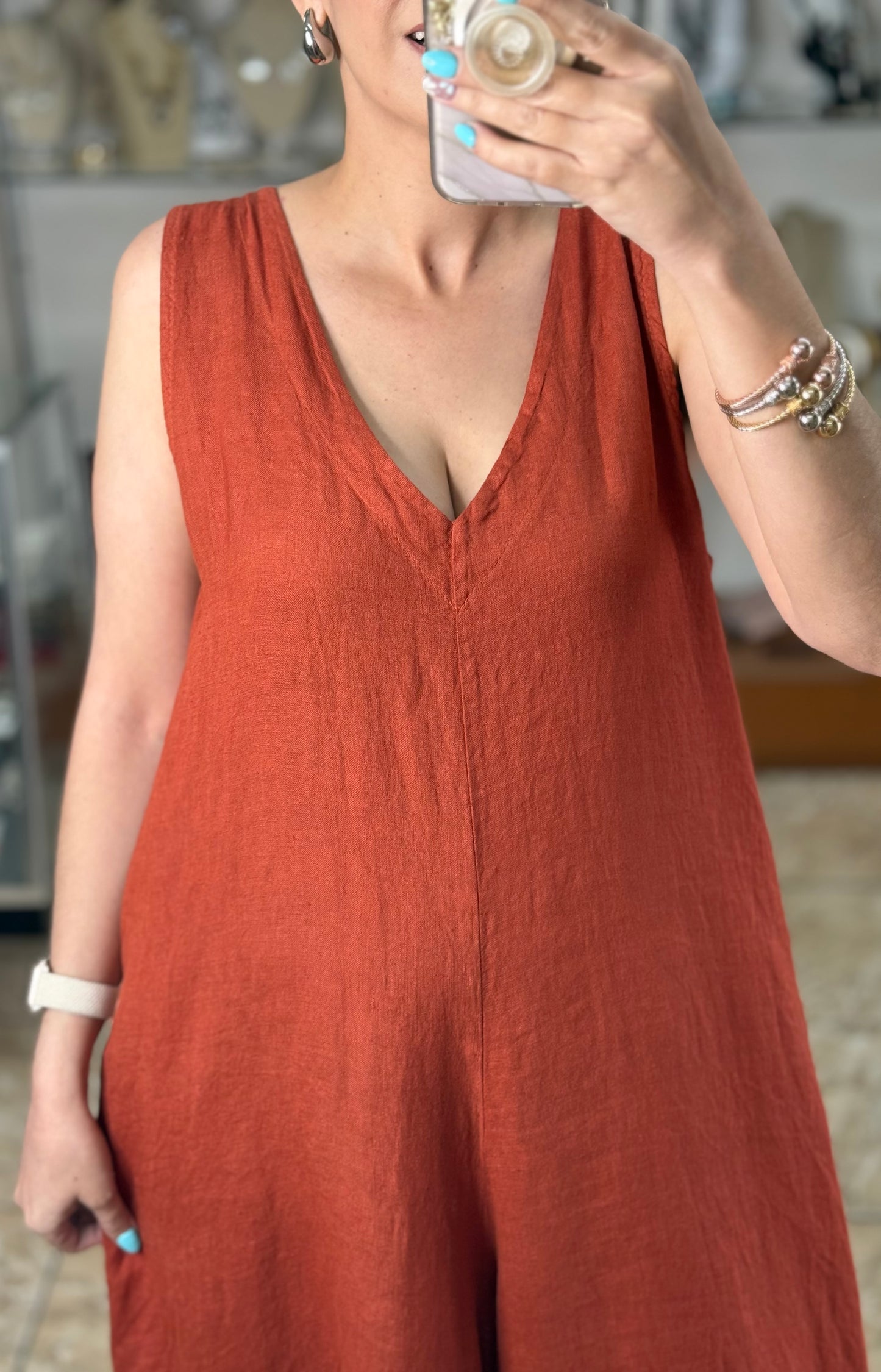 Sleeveless OS Linen Jumpsuit (FINAL SALE)
