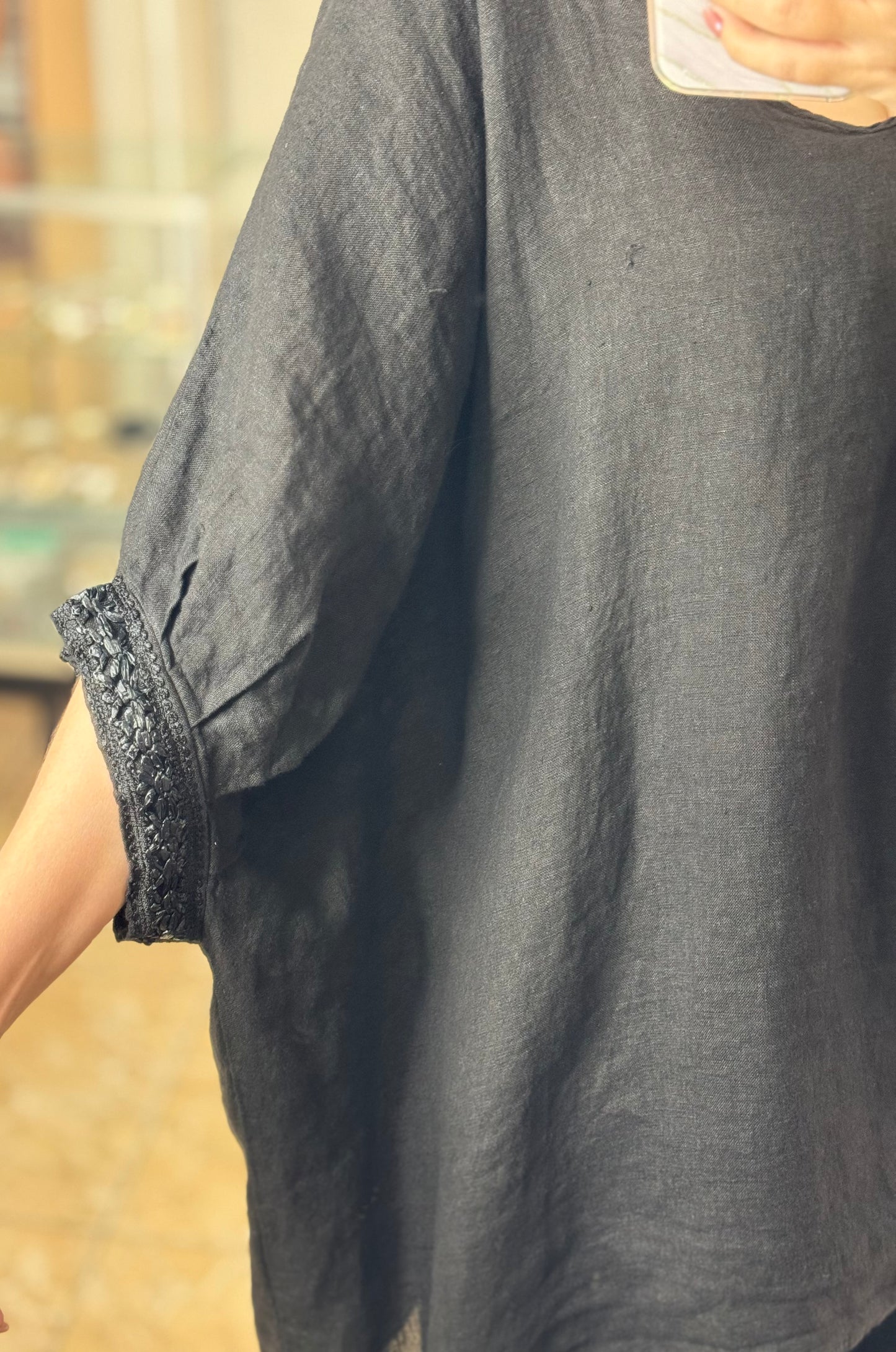 Black OS Linen Pant Set (FINAL SALE)