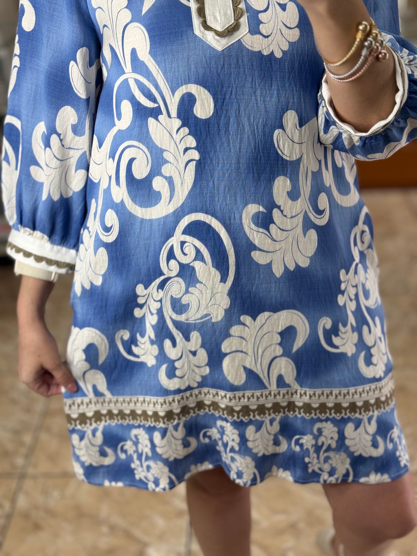 Blue/Ivory Short Dress