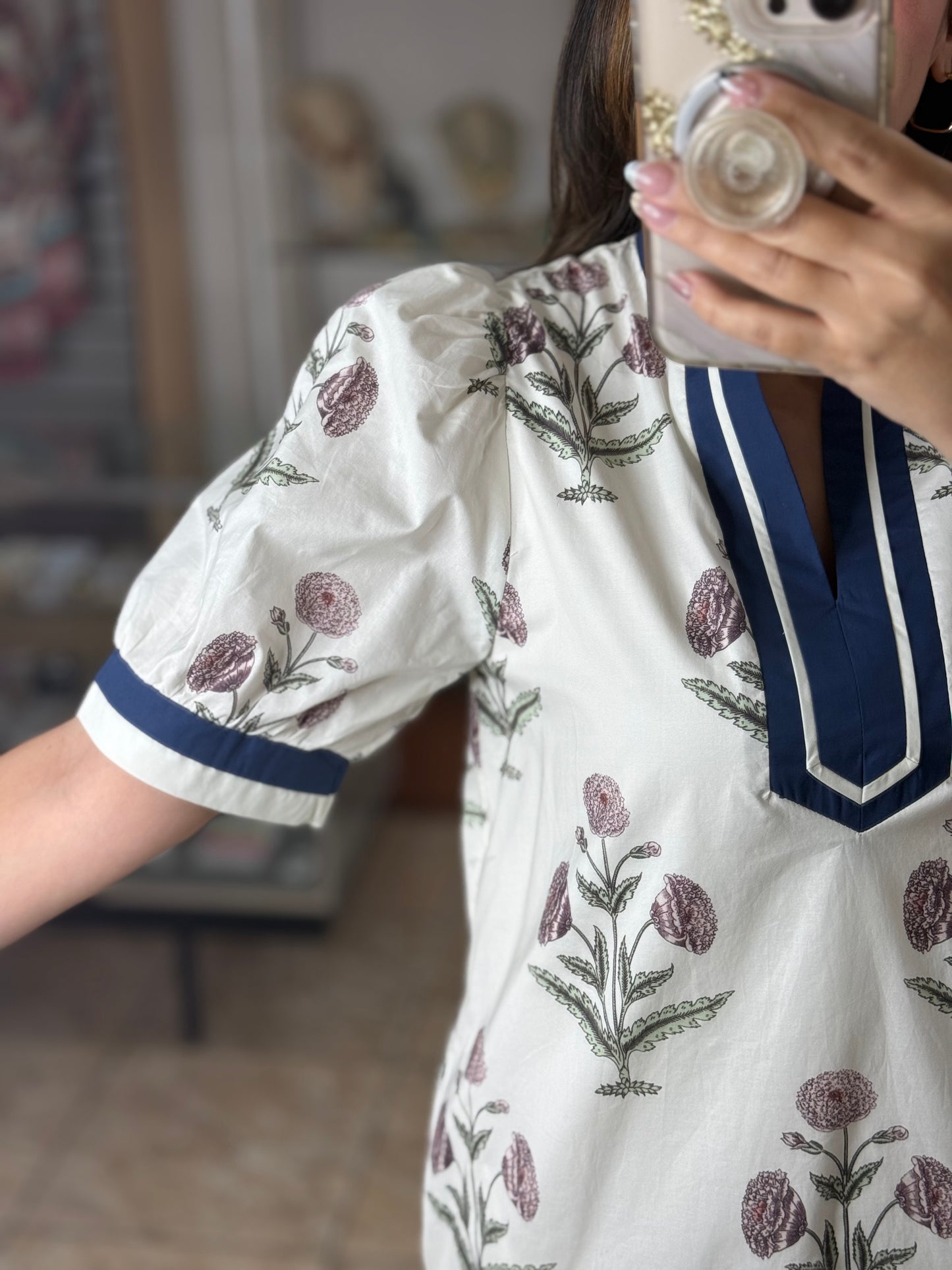 Puff Sleeve Floral Mini Dress