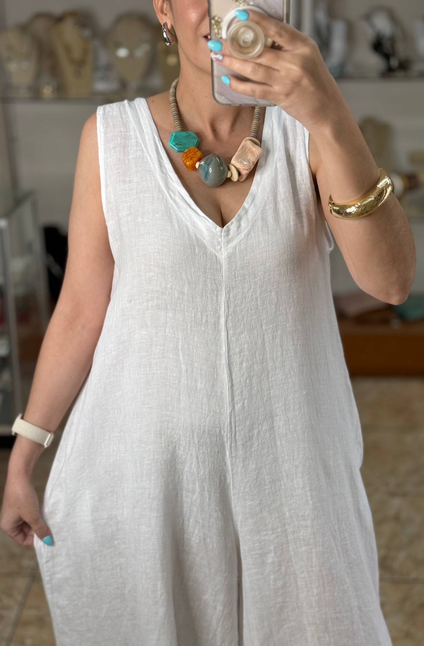 Sleeveless OS Linen Jumpsuit (FINAL SALE)