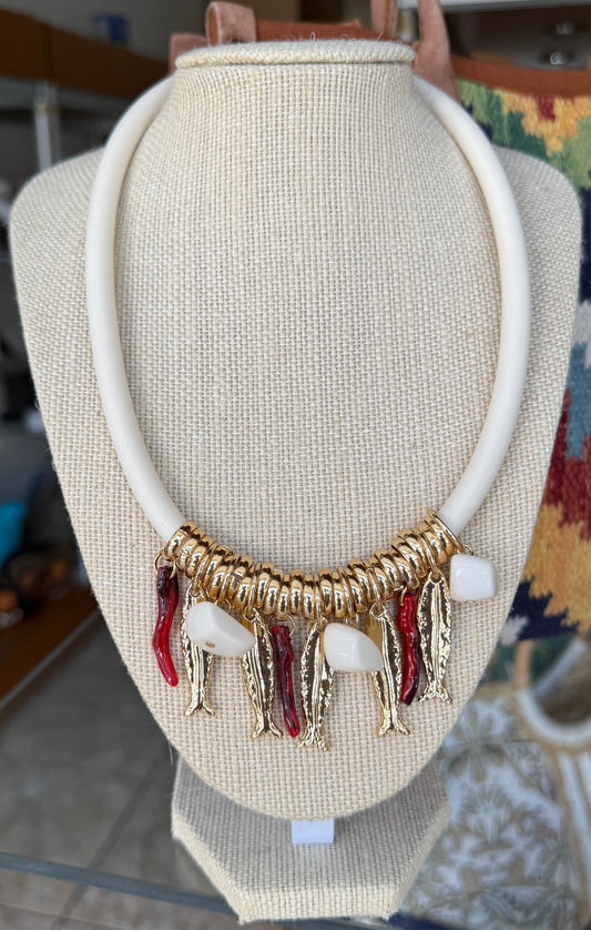 Coral/Fish/Stones Necklace (FINAL SALE)
