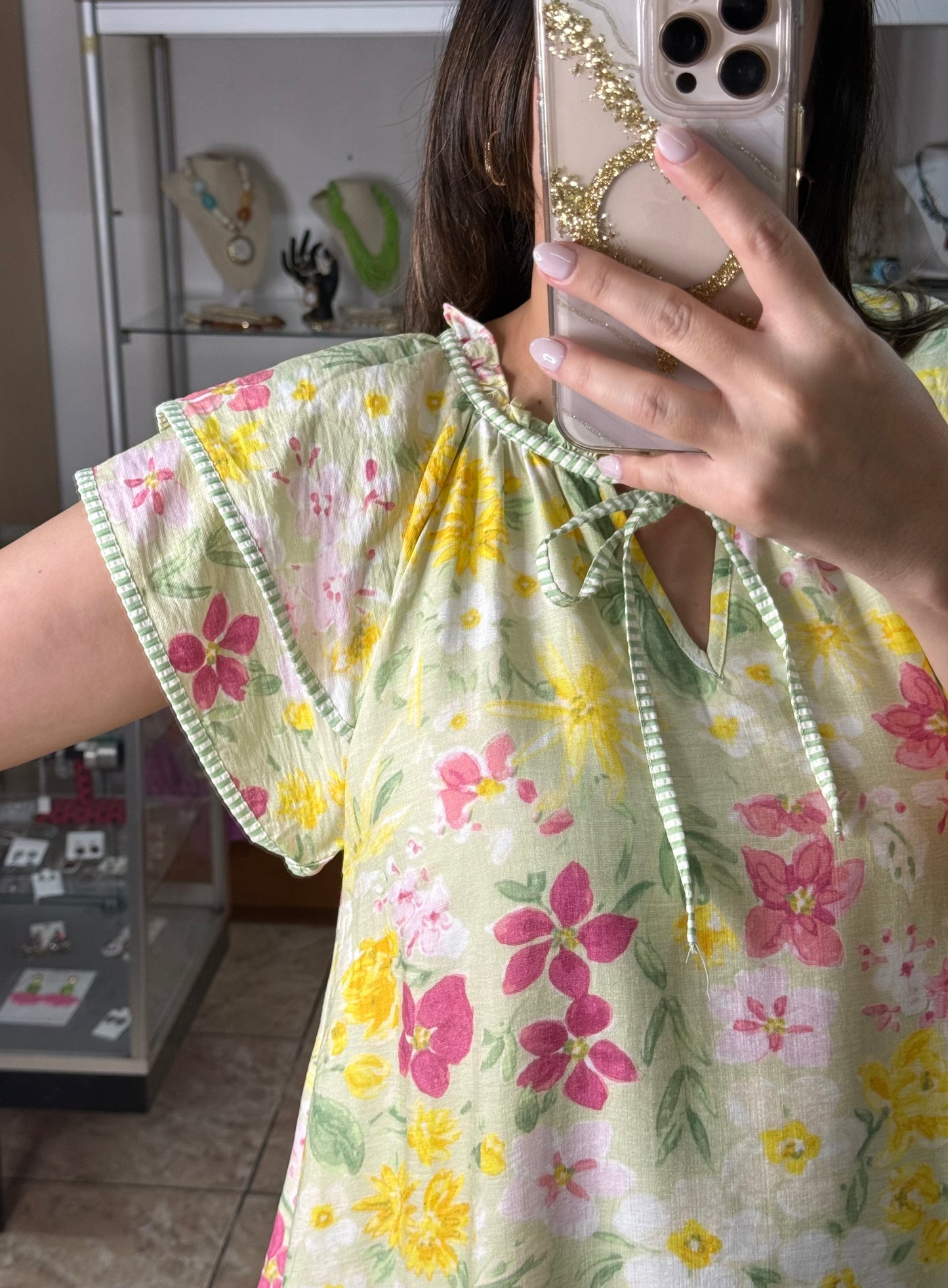 Sage Mix Floral Mini Dress