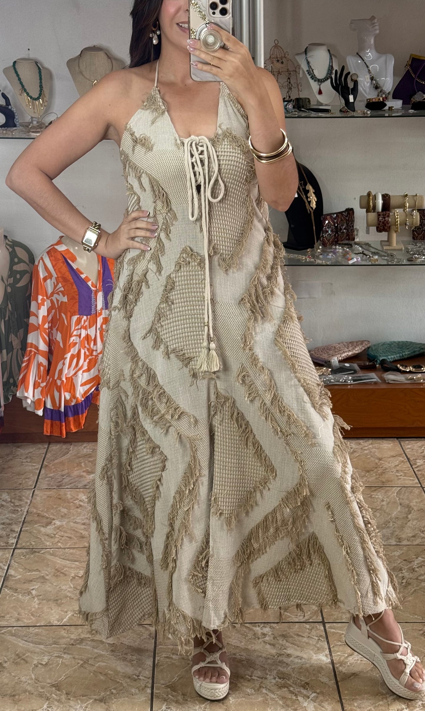 OS Halter Dress & Kimono Set (NO RETURNS OR EXCHANGE)
