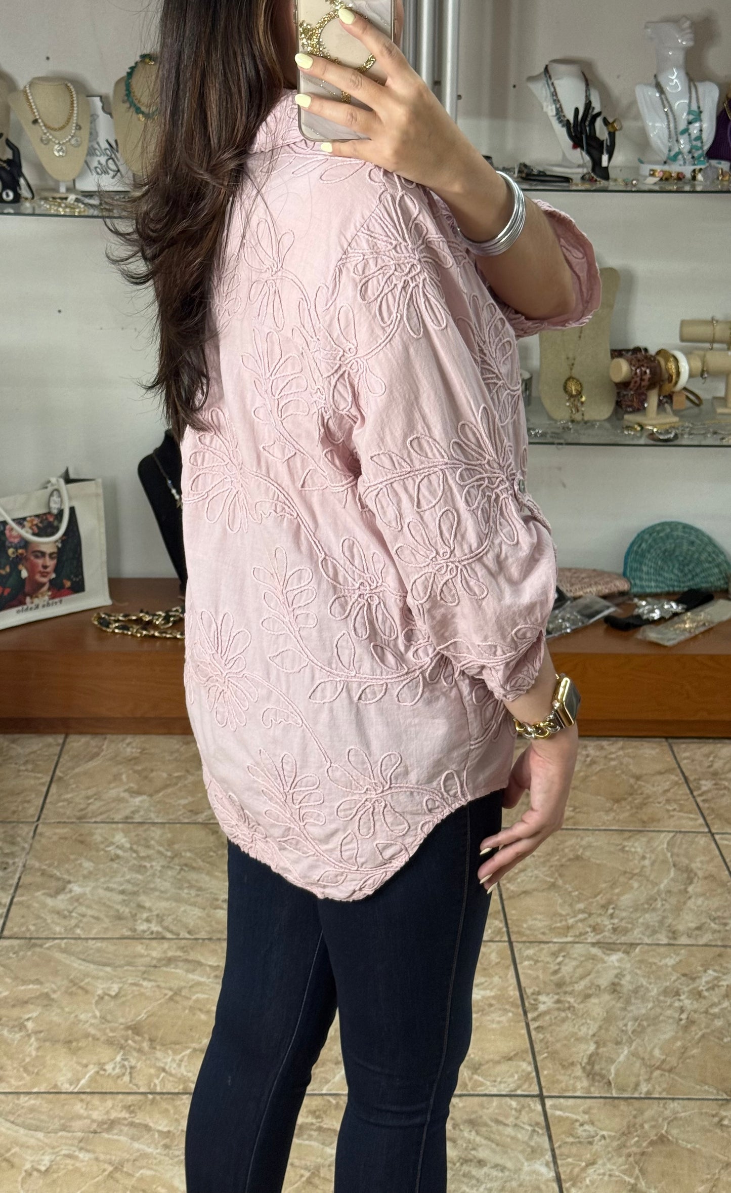 OS Embroidered Tunic Top (NO RETURNS OR EXCHANGE)