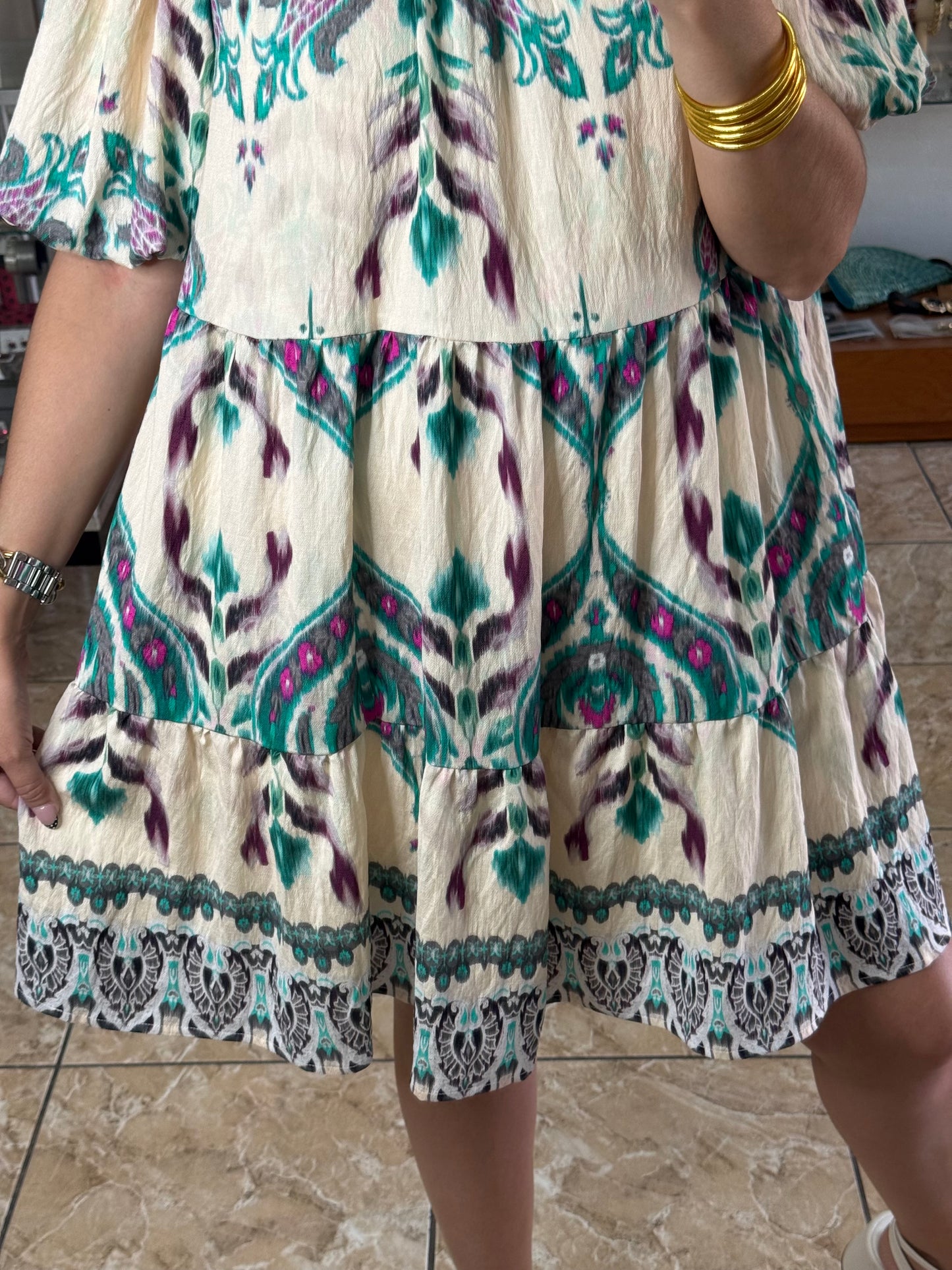 Teal Mix Doll Dress