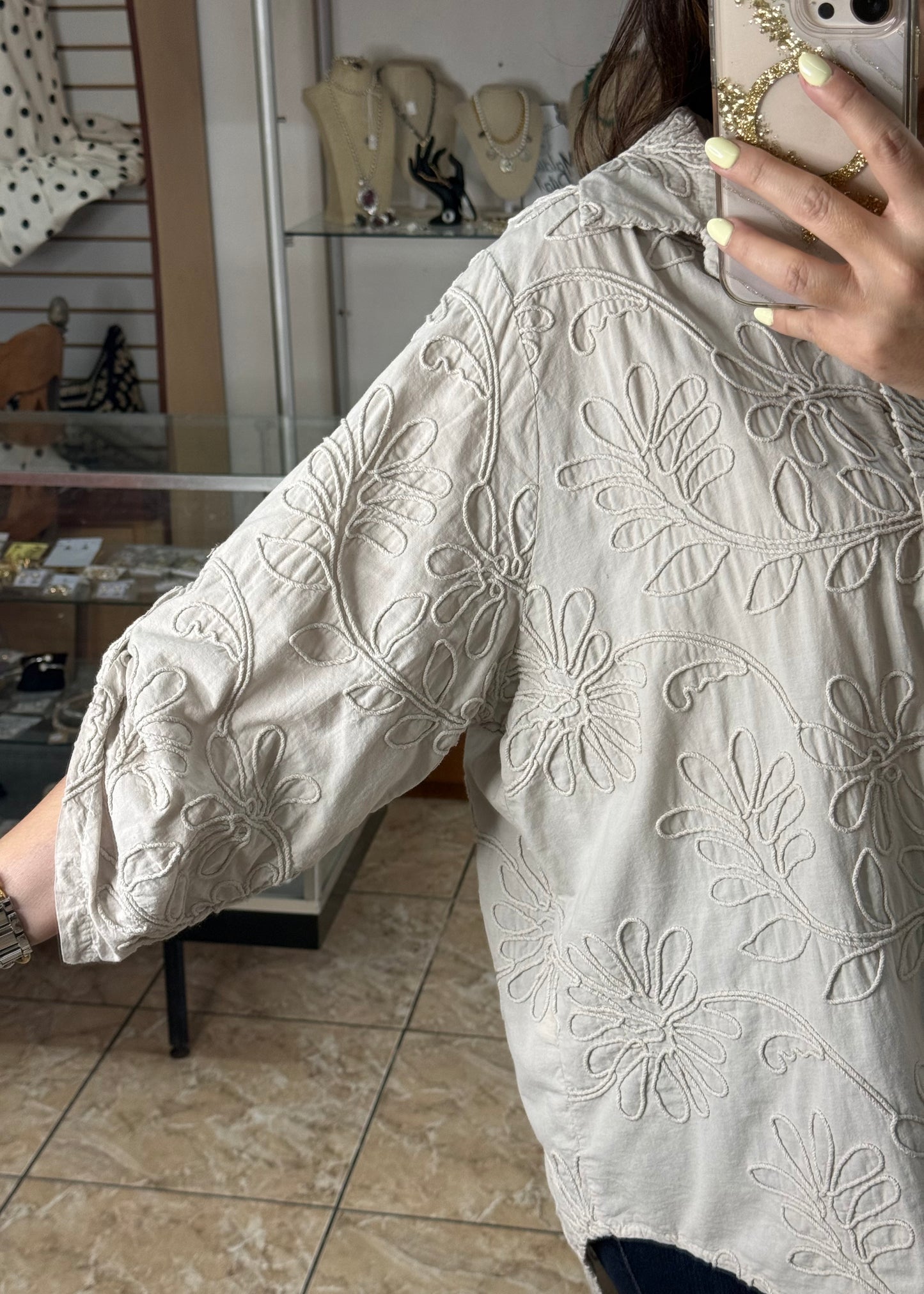 OS Embroidered Tunic Top (NO RETURNS OR EXCHANGE)