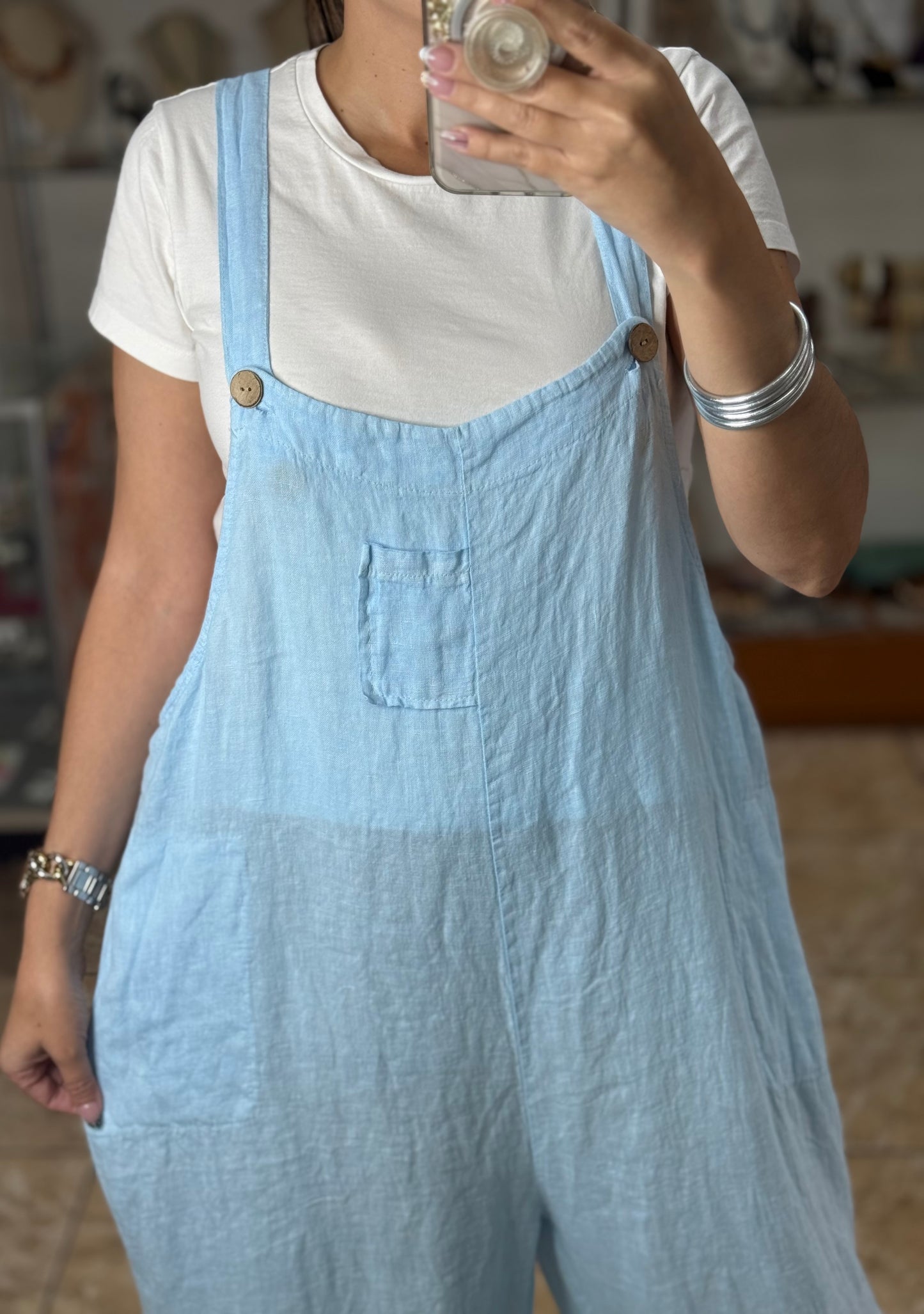 OS Linen Top & Jumpsuit Set (NO RETURNS OR EXCHANGE)