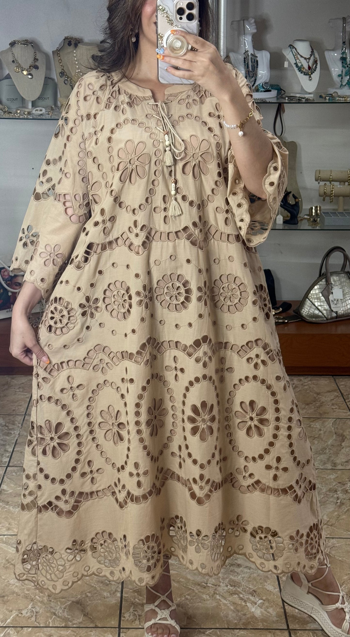 Darana Embroidered OS Maxi Dress (FINAL SALE)