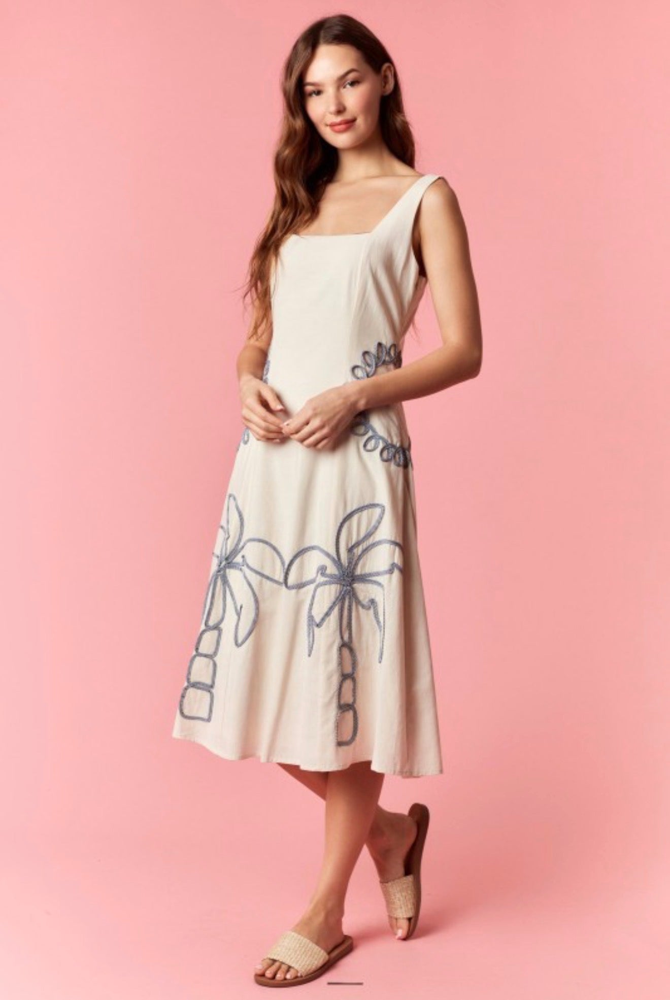 Palm Tree Midi Dress