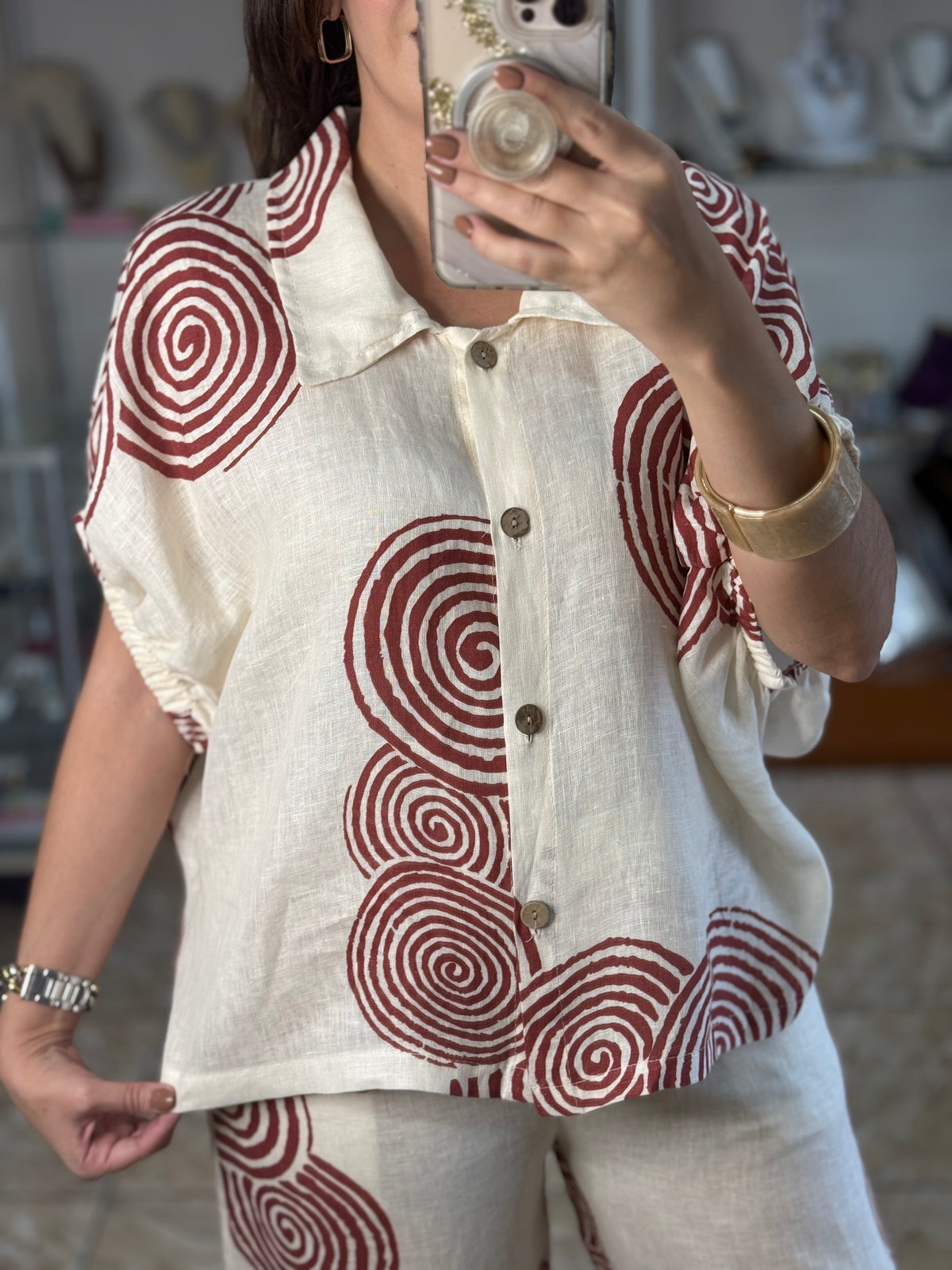 Spiral Pattern OS Top & Pant Set (NO RETURNS OR EXCHANGE)