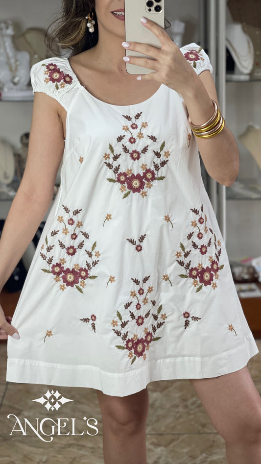 Embroidered Mini Dress