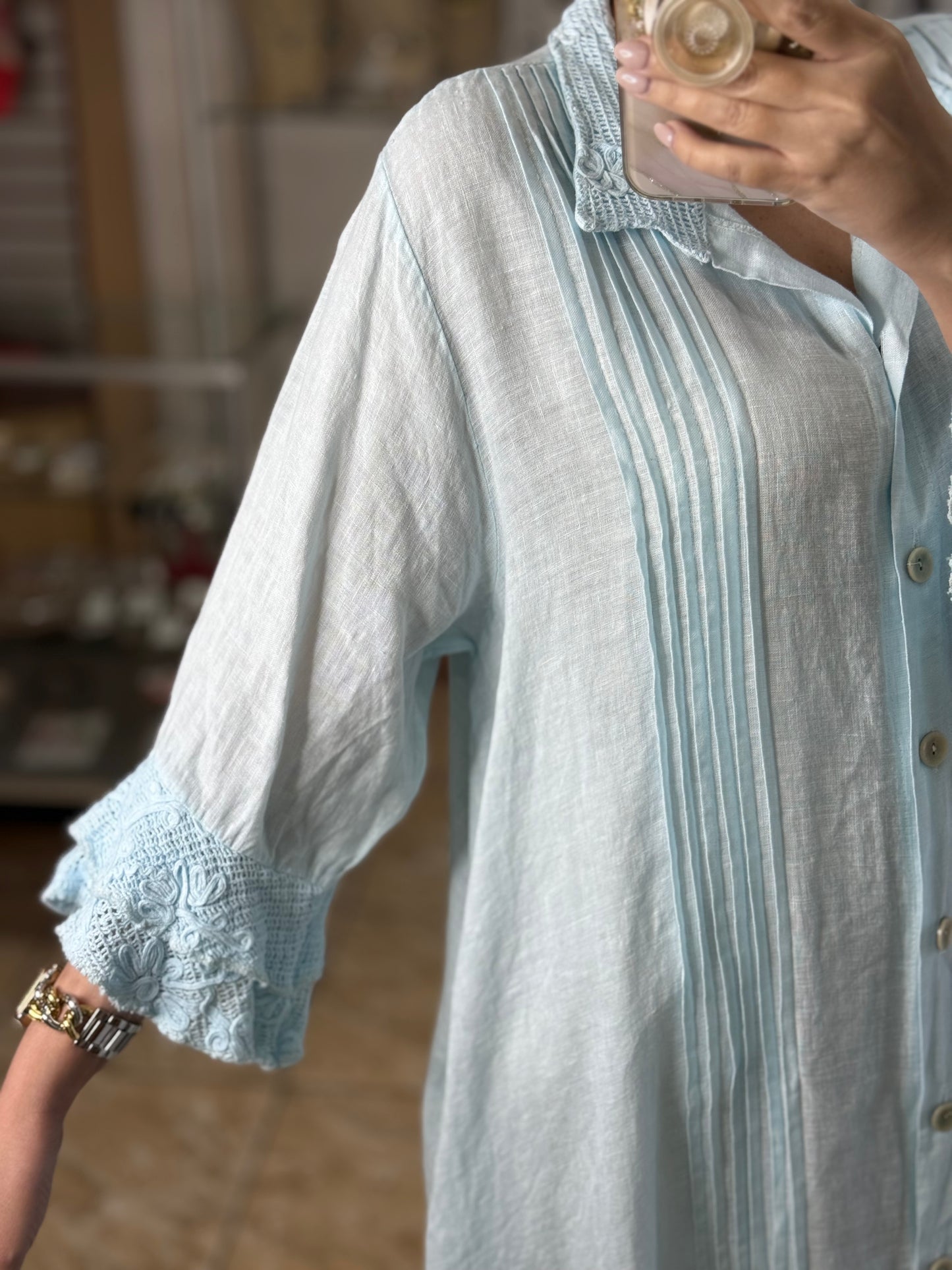 Camelia OS Linen Maxi Dress (NO RETURNS OR EXCHANGE)
