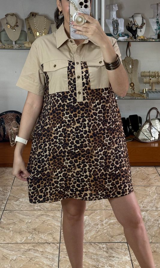 Leopard/Camel Mini Dress