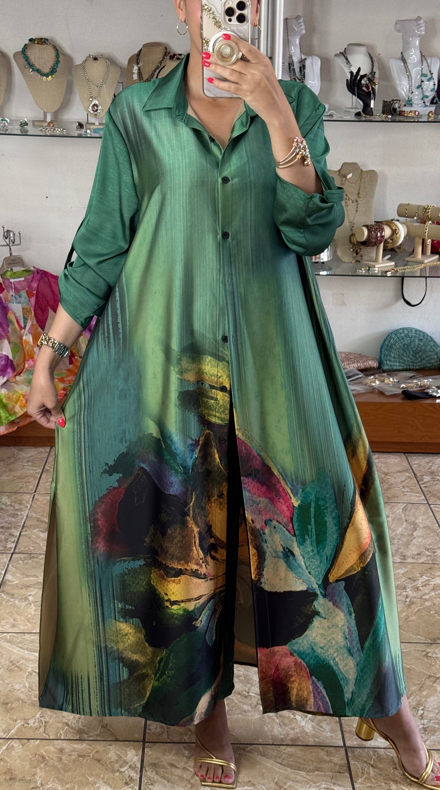 OS Silk Dress/Pant Set (NO RETURNS OR EXCHANGE)