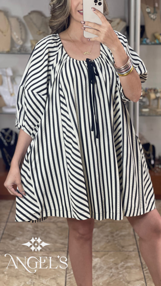 Black Stripes Doll Dress