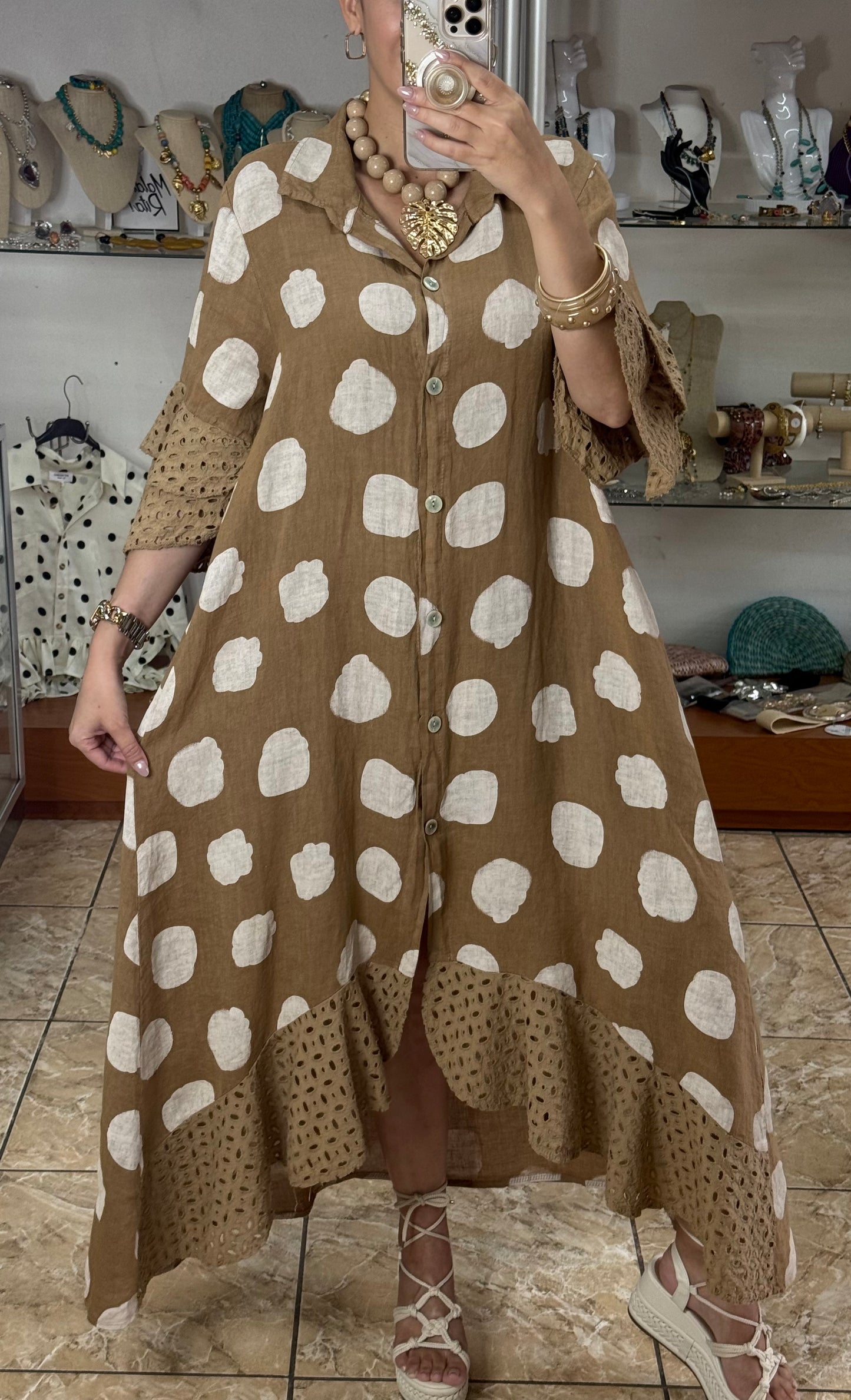 Macarena OS Polkadot Maxi Dress (NO RETURNS OR EXCHANGE)
