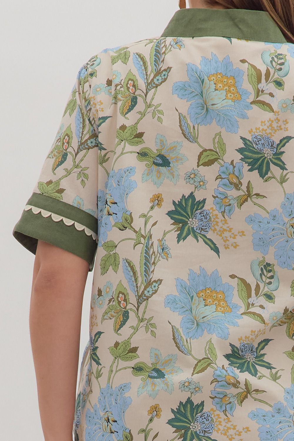 Ecru Floral Mini Dress (PLUS)