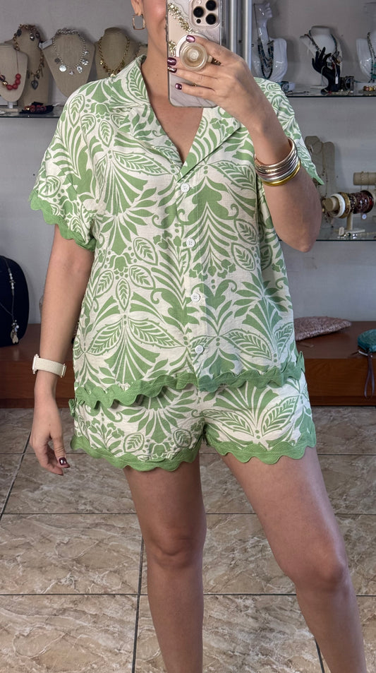 Sage Mix Top and Short Set