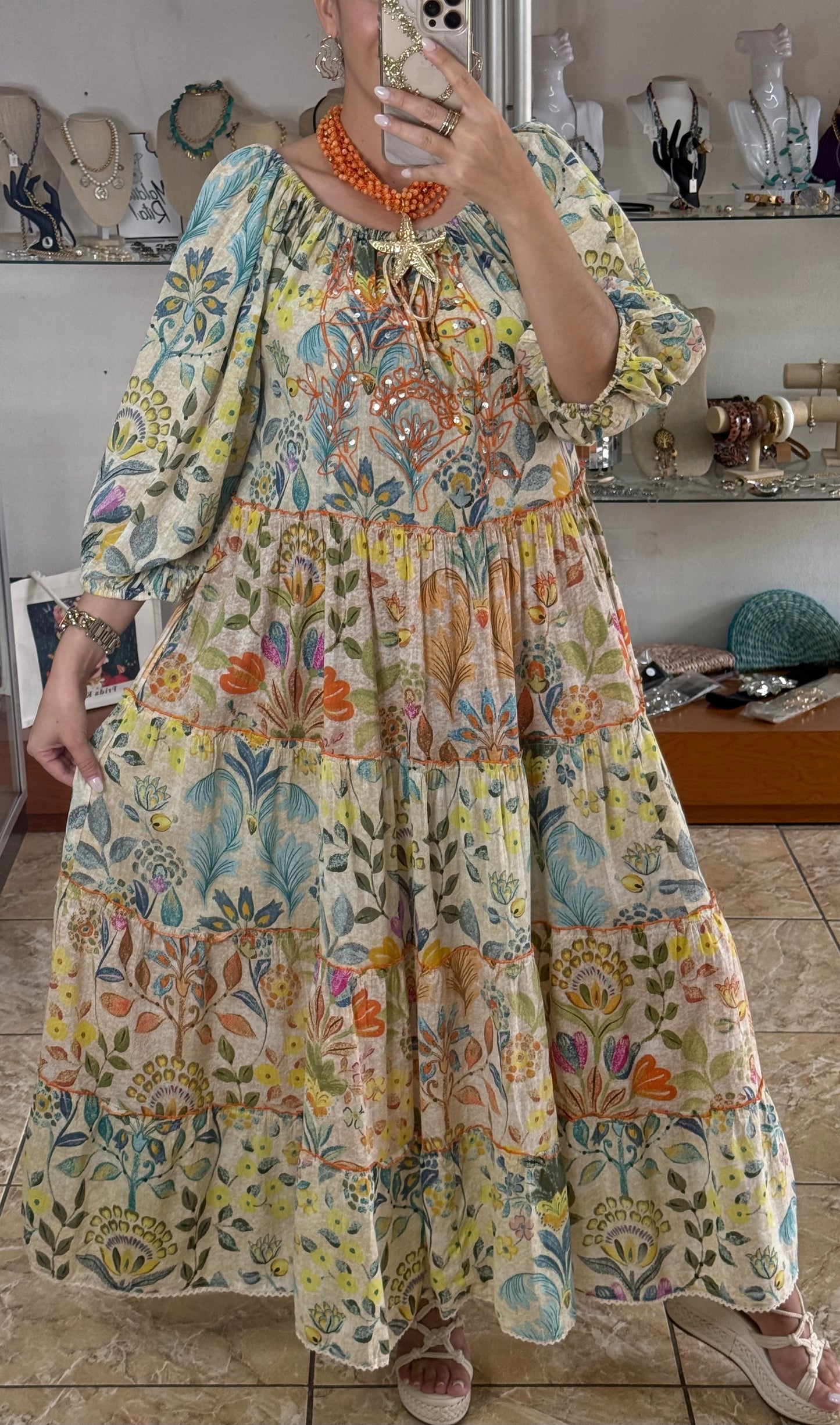 Floral Mix Off Shoulder Maxi Dress