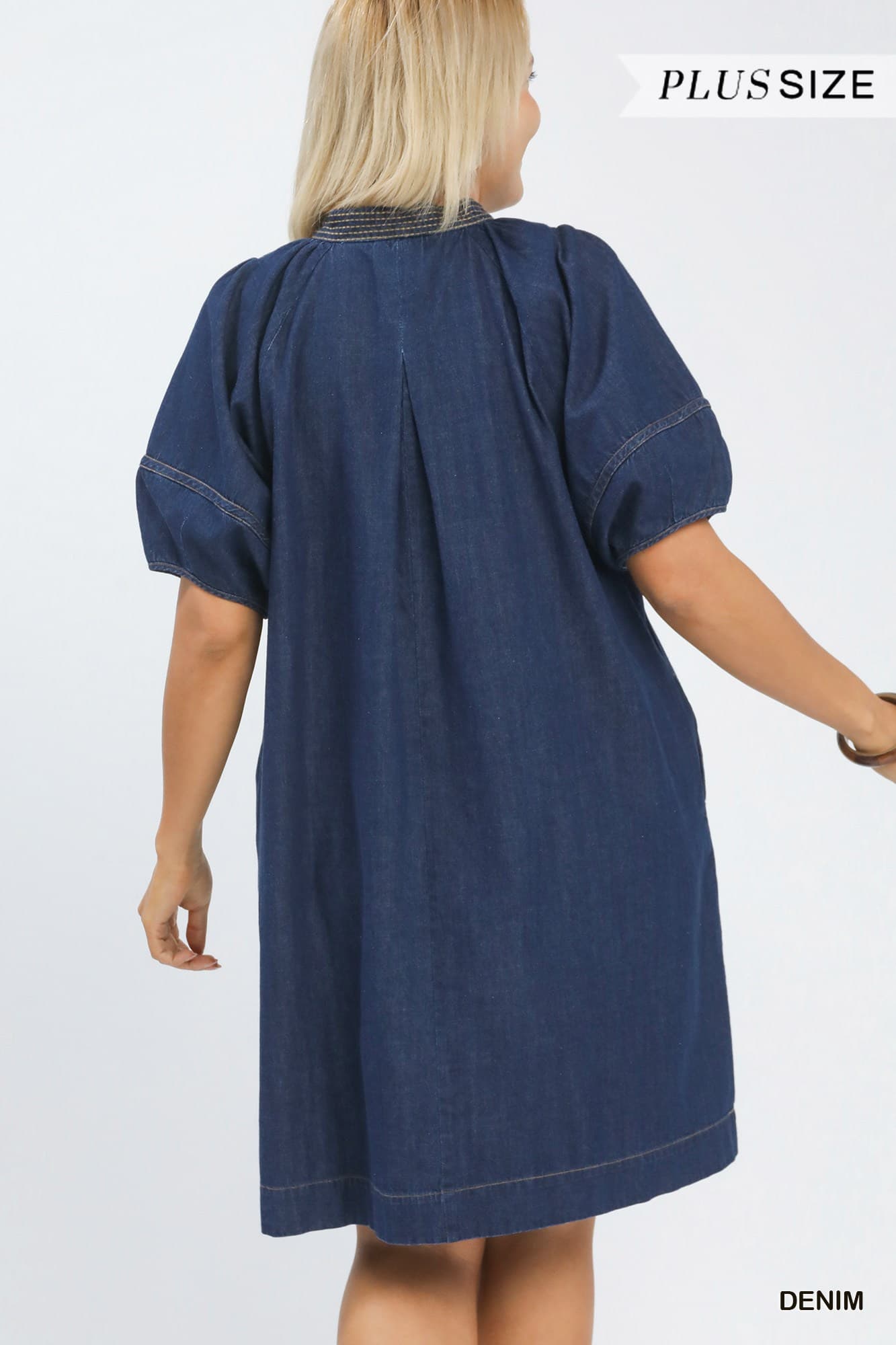 Denim Mini Dress (PLUS)