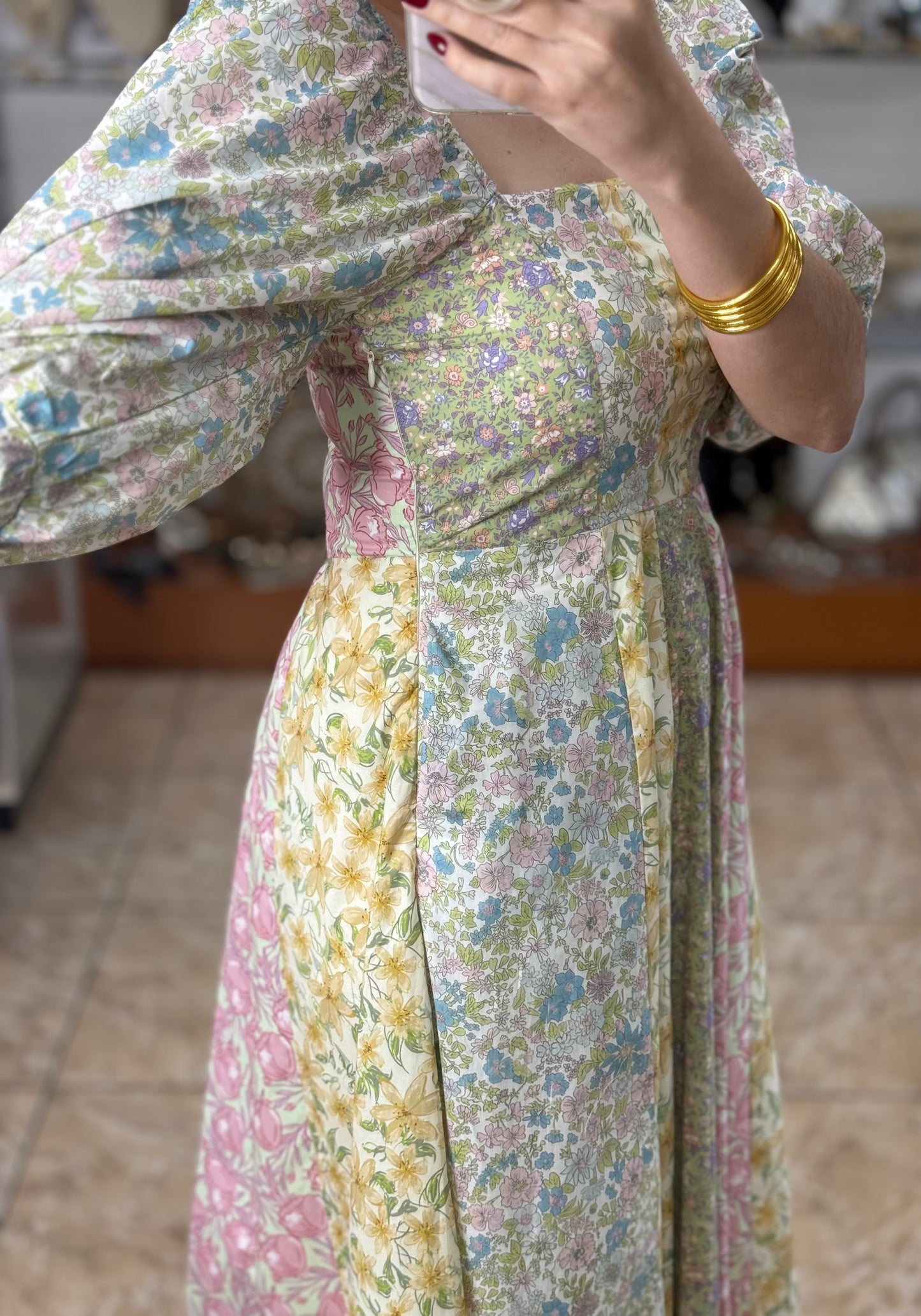 Mix Floral Midi Dress