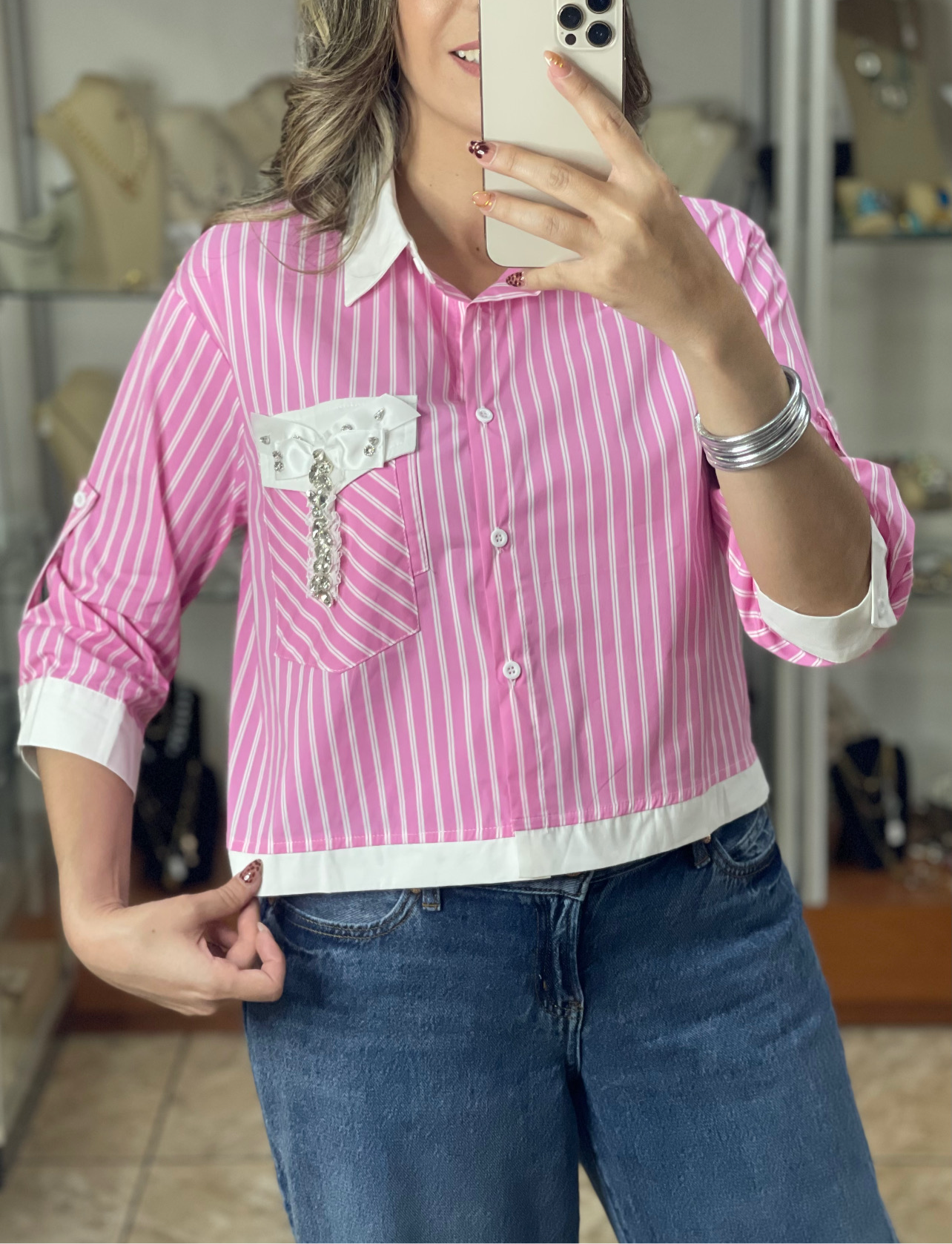 Pink Stripes Top