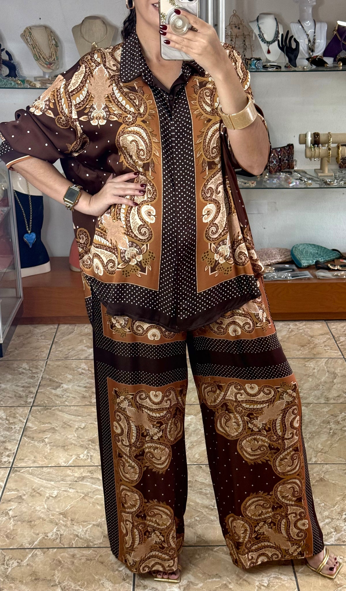 Brown Polkadots Mix OS Set (NO RETURNS OR EXCHANGE)
