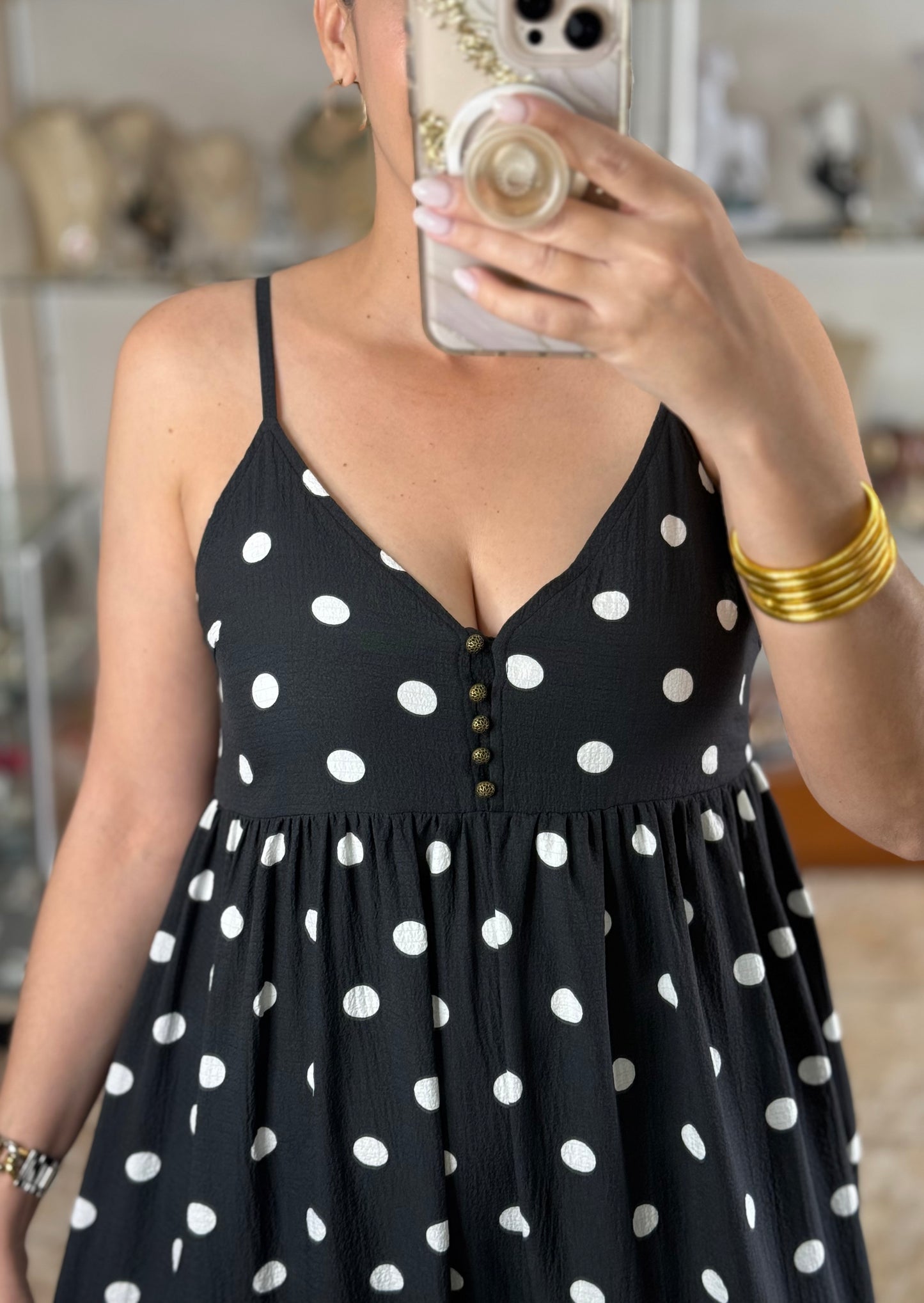 Black Polkadots Harem Jumpsuit
