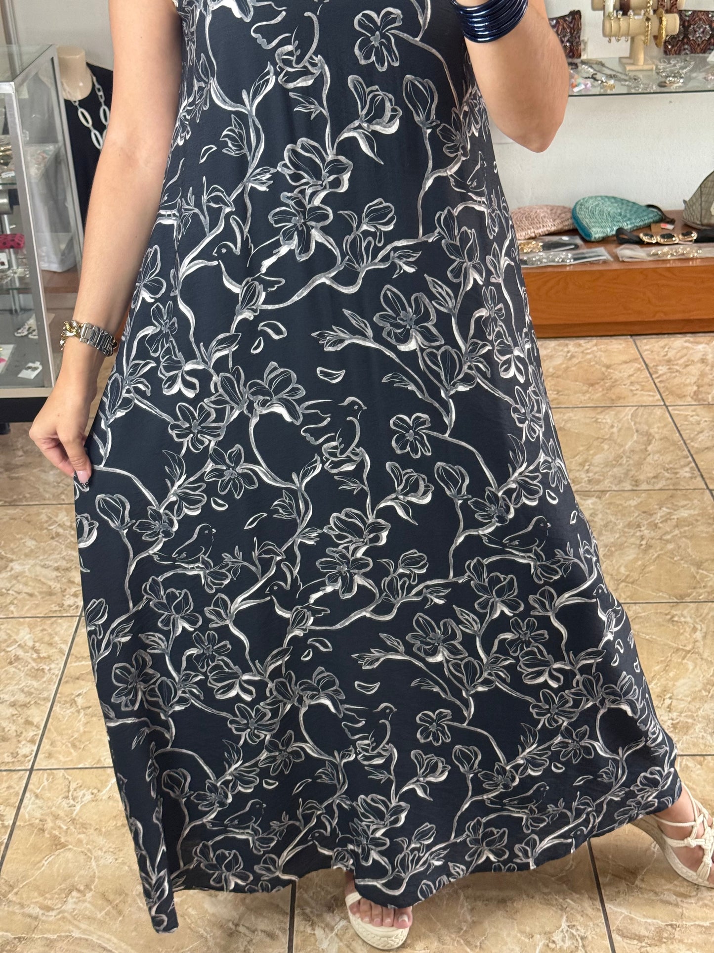Halter Style Printed Maxi Dress